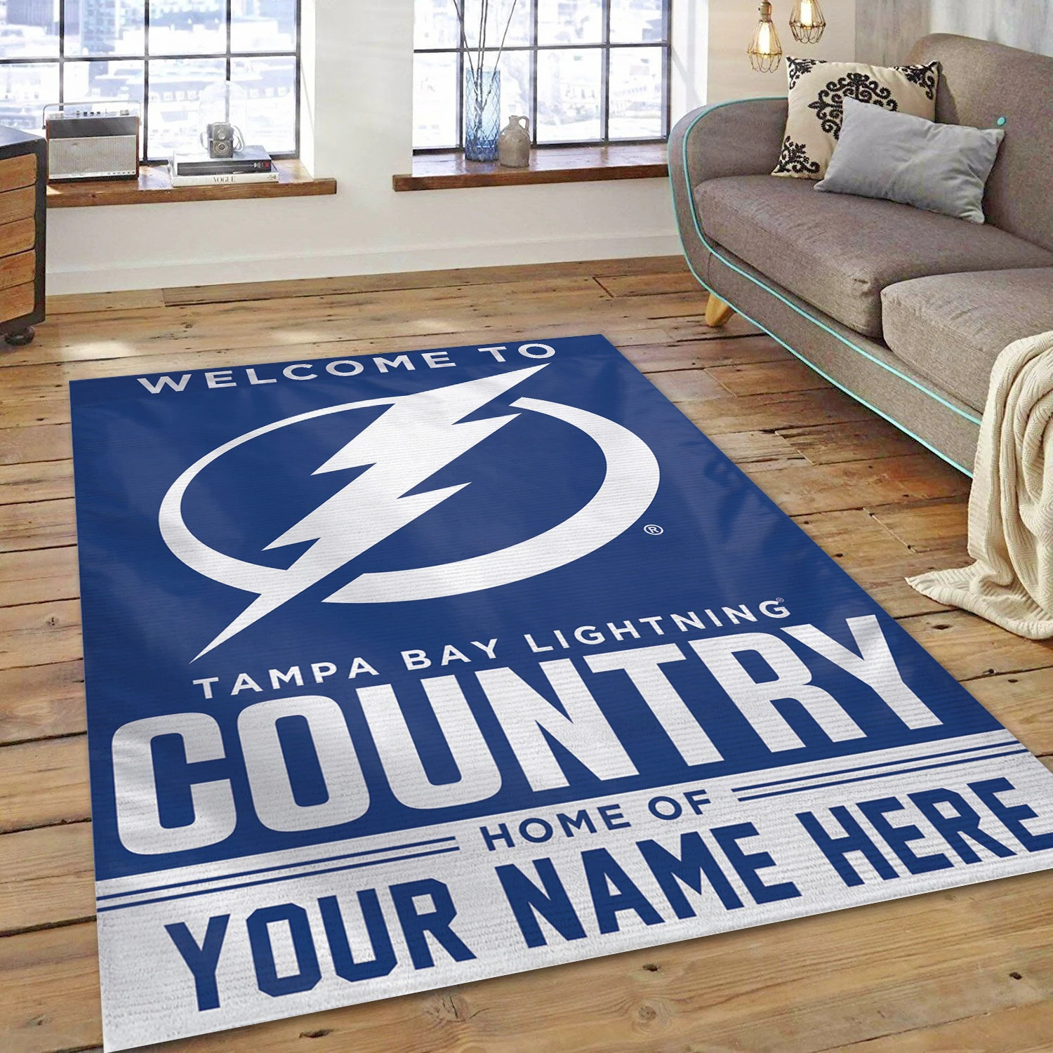 Tampa Bay Lightning Personal NHL Area Rug Carpet, Sport Living Room Rug - Home Decor - Indoor Outdoor Rugs