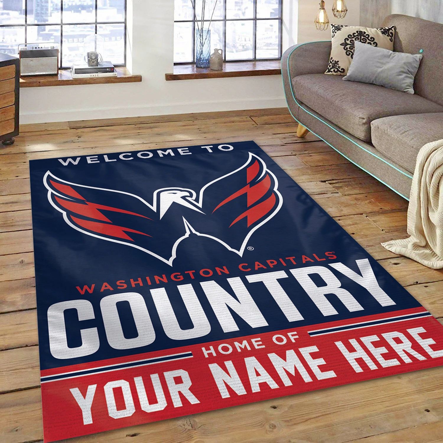 Washington Capitals Personal NHL Area Rug Carpet, Sport Living Room Rug - US Decor - Indoor Outdoor Rugs