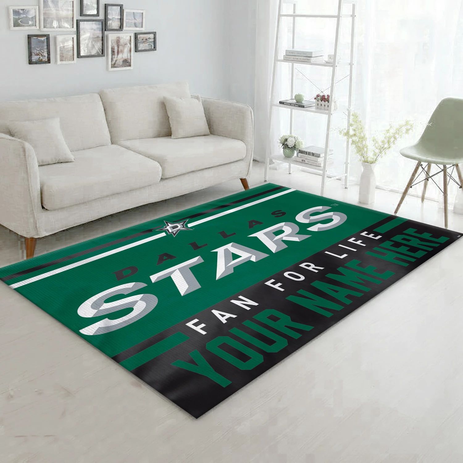 Dallas Stars Personal NHL Team Logo Area Rug, Sport Living Room Rug - Home Decor - Indoor Outdoor Rugs