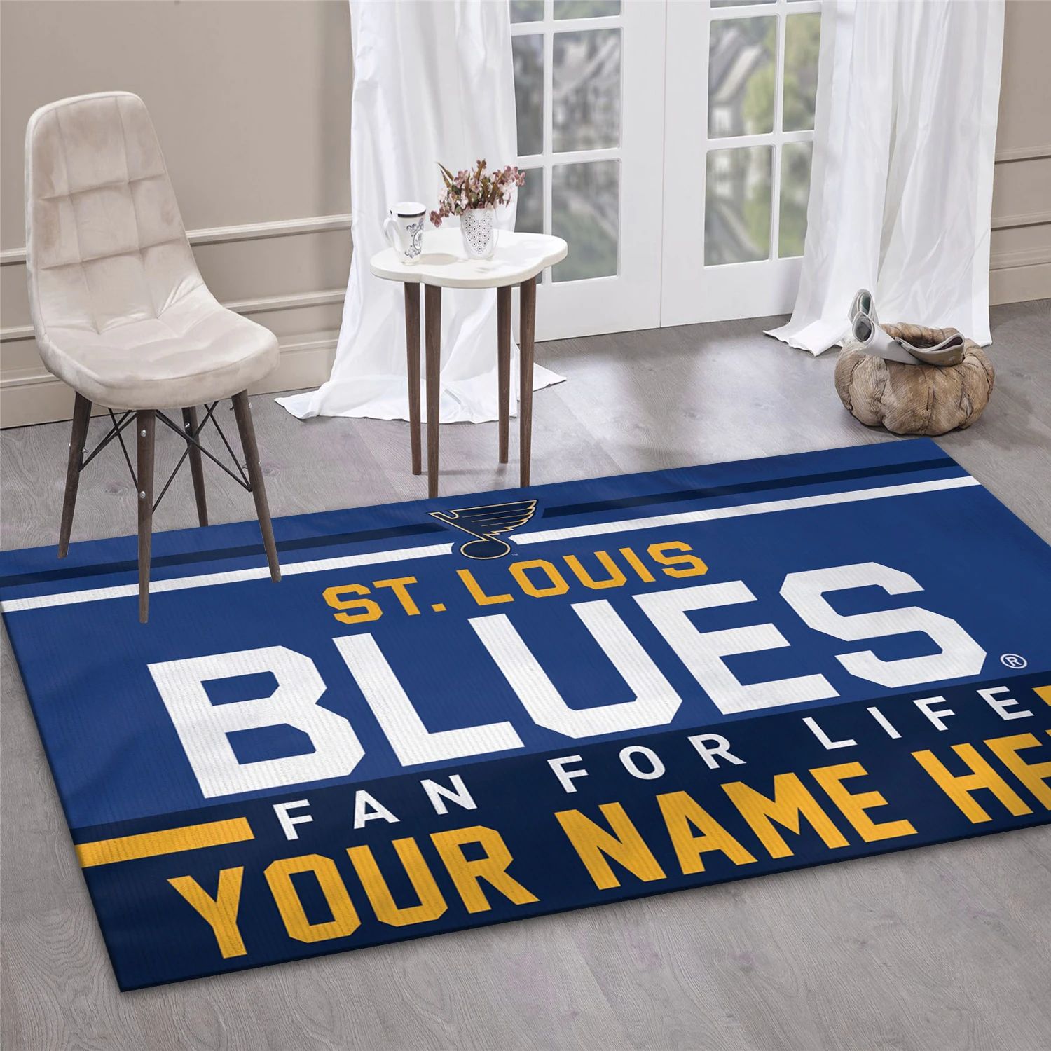 St Louis Blues Personal NHL Team Logo Area Rug, Sport Living Room Rug - Home Decor - Indoor Outdoor Rugs