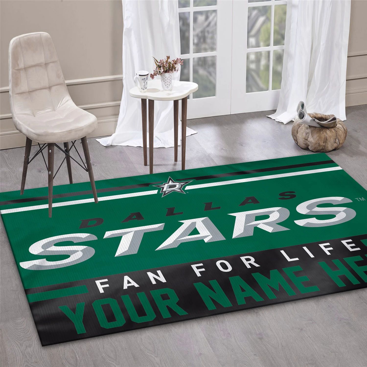 Dallas Stars Personal NHL Team Logo Area Rug, Sport Living Room Rug - Home Decor - Indoor Outdoor Rugs