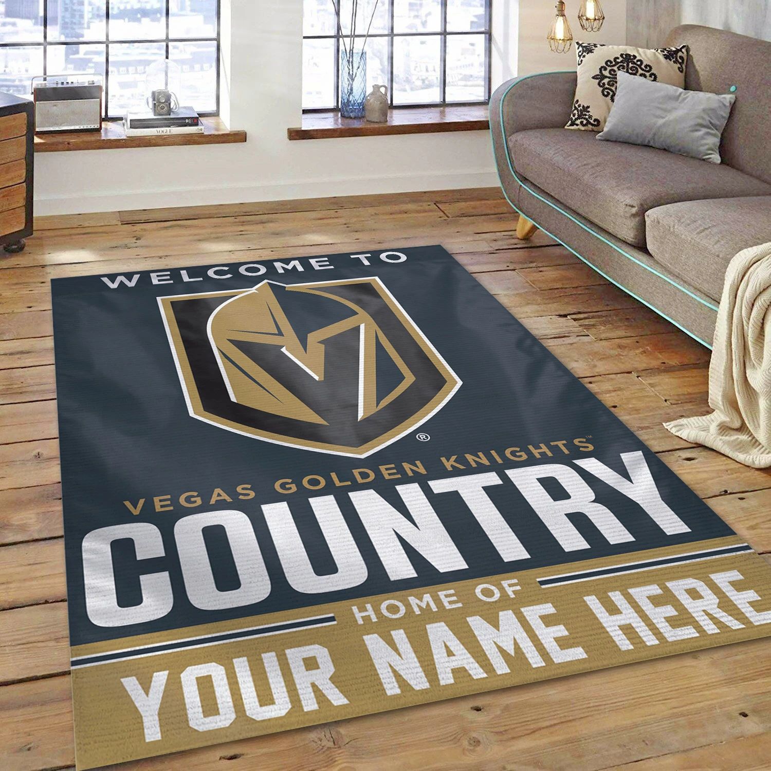 Vegas Golden Knights Wincraft Personal NHL Area Rug Carpet, Sport Living Room Rug - Home Decor - Indoor Outdoor Rugs