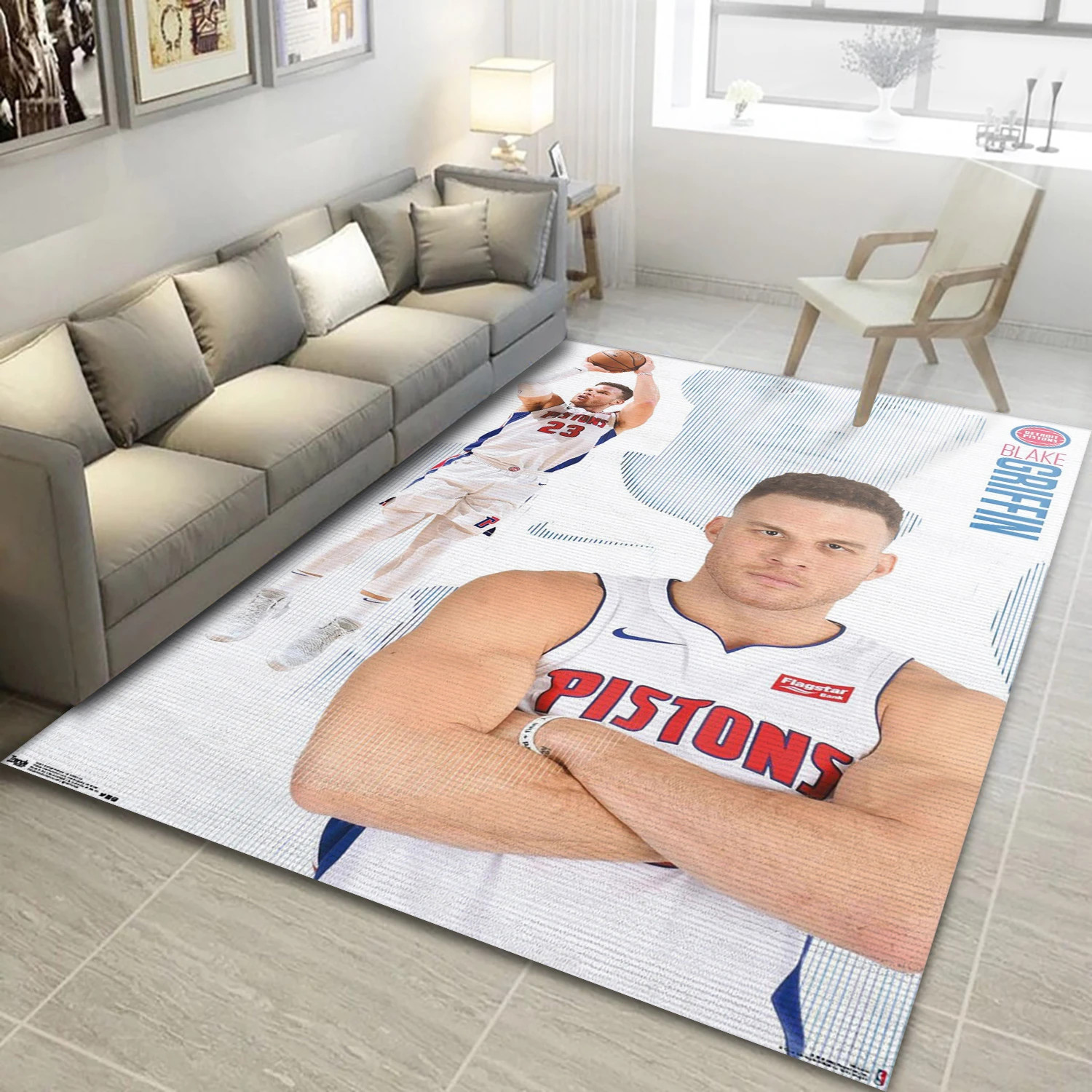 Blake Griffin Detroit Pistons NBA Area Rug Carpet, Living Room Rug - US Decor - Indoor Outdoor Rugs