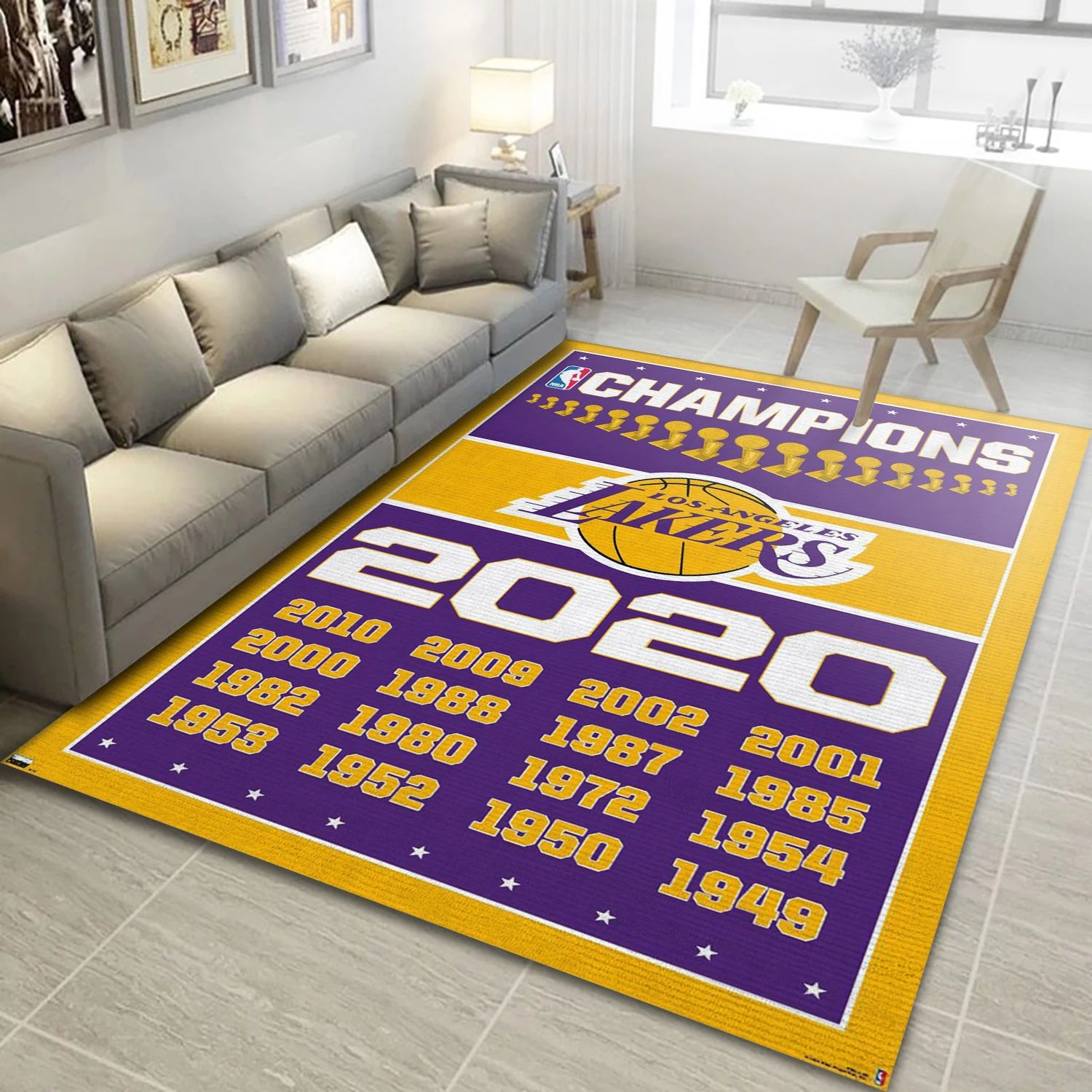 Los Angeles Lakers Time Nba Finals Champions NBA Area Rug Carpet, Living Room Rug - Home Decor - Indoor Outdoor Rugs