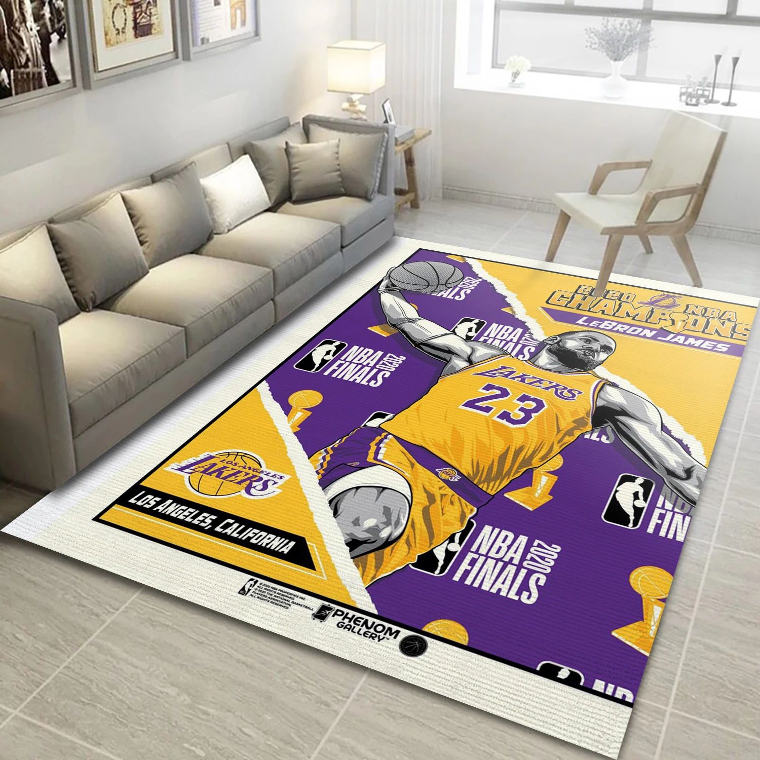 Lebron James Los Angeles Lakers NBA Area Rug, Living Room Rug - US Decor - Indoor Outdoor Rugs