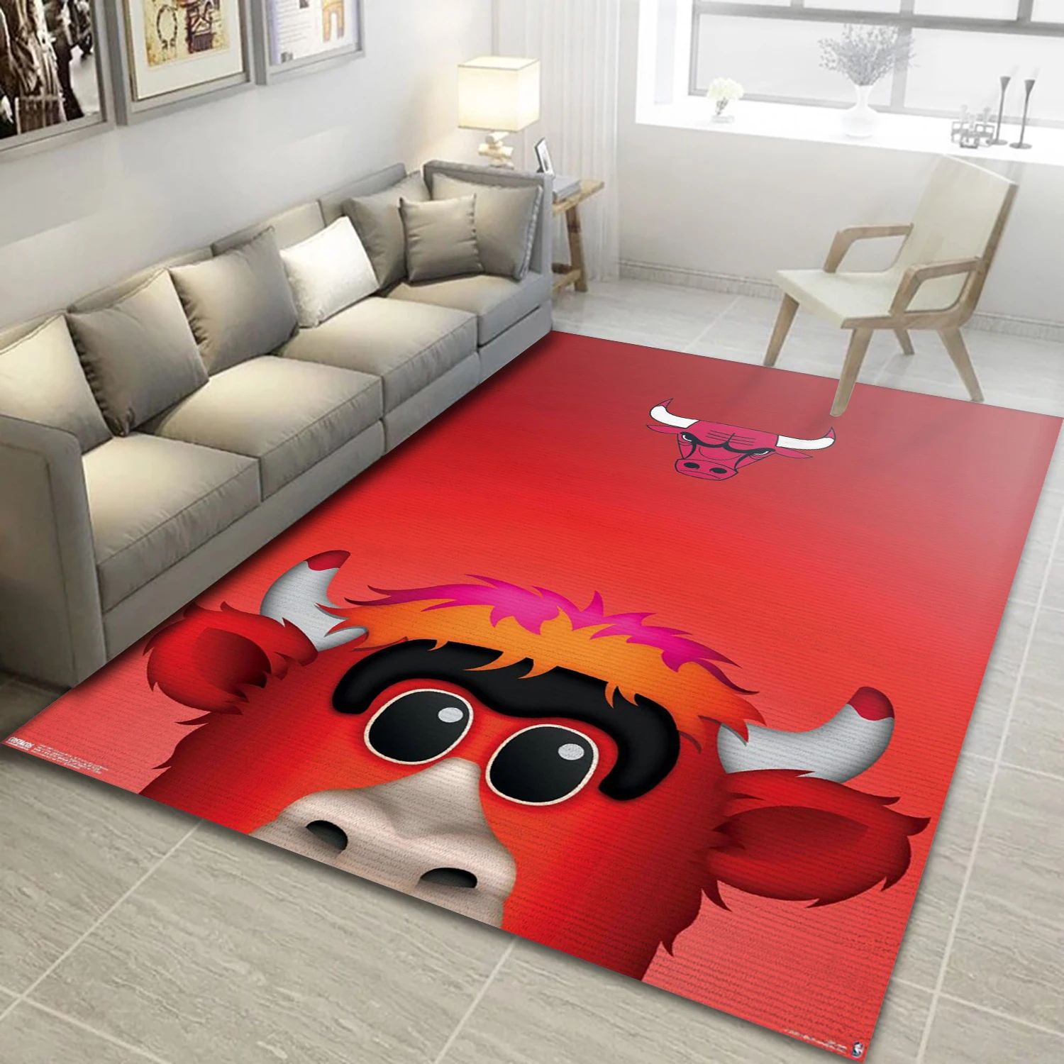 Chicago Bulls NBA Team Logos Area Rug, Living Room Rug - US Decor - Indoor Outdoor Rugs