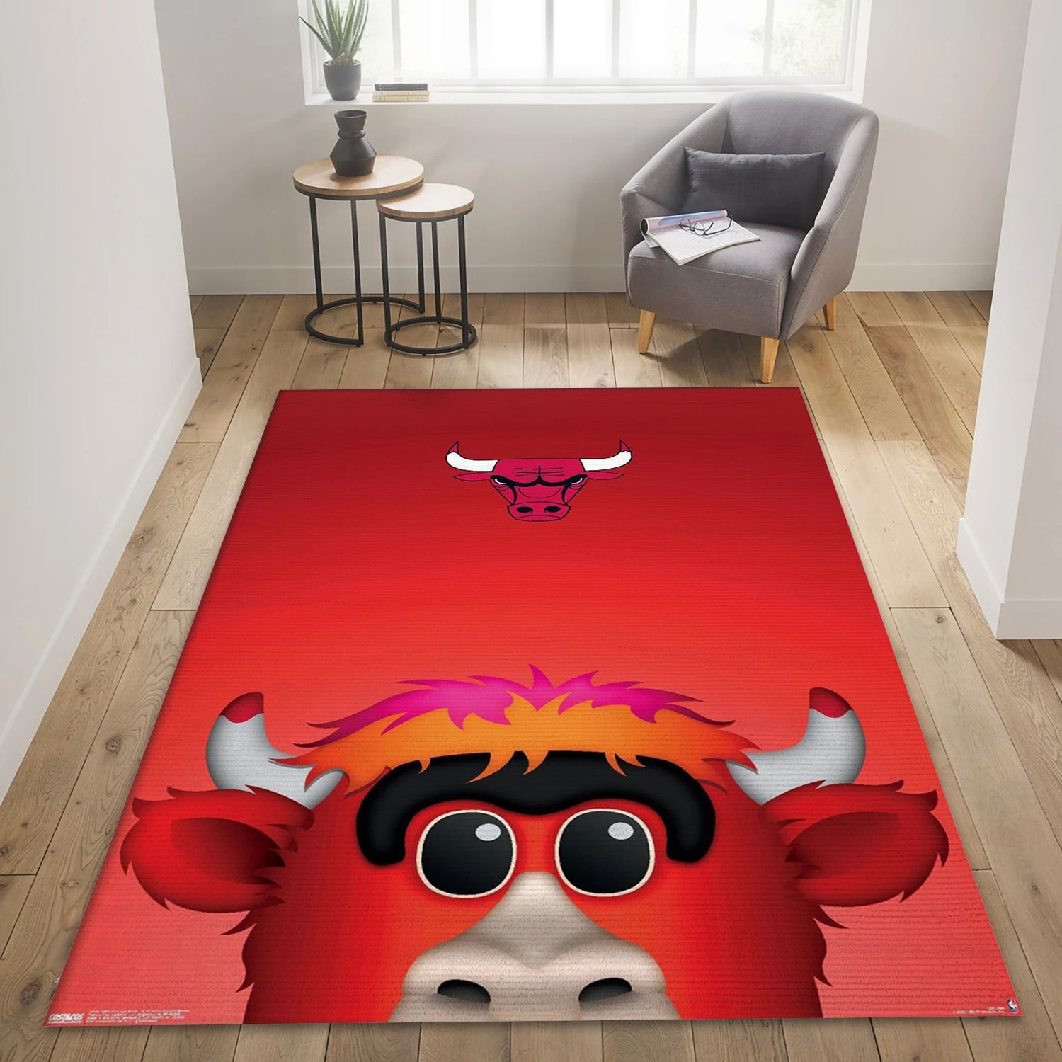 Chicago Bulls NBA Team Logos Area Rug, Living Room Rug - US Decor - Indoor Outdoor Rugs