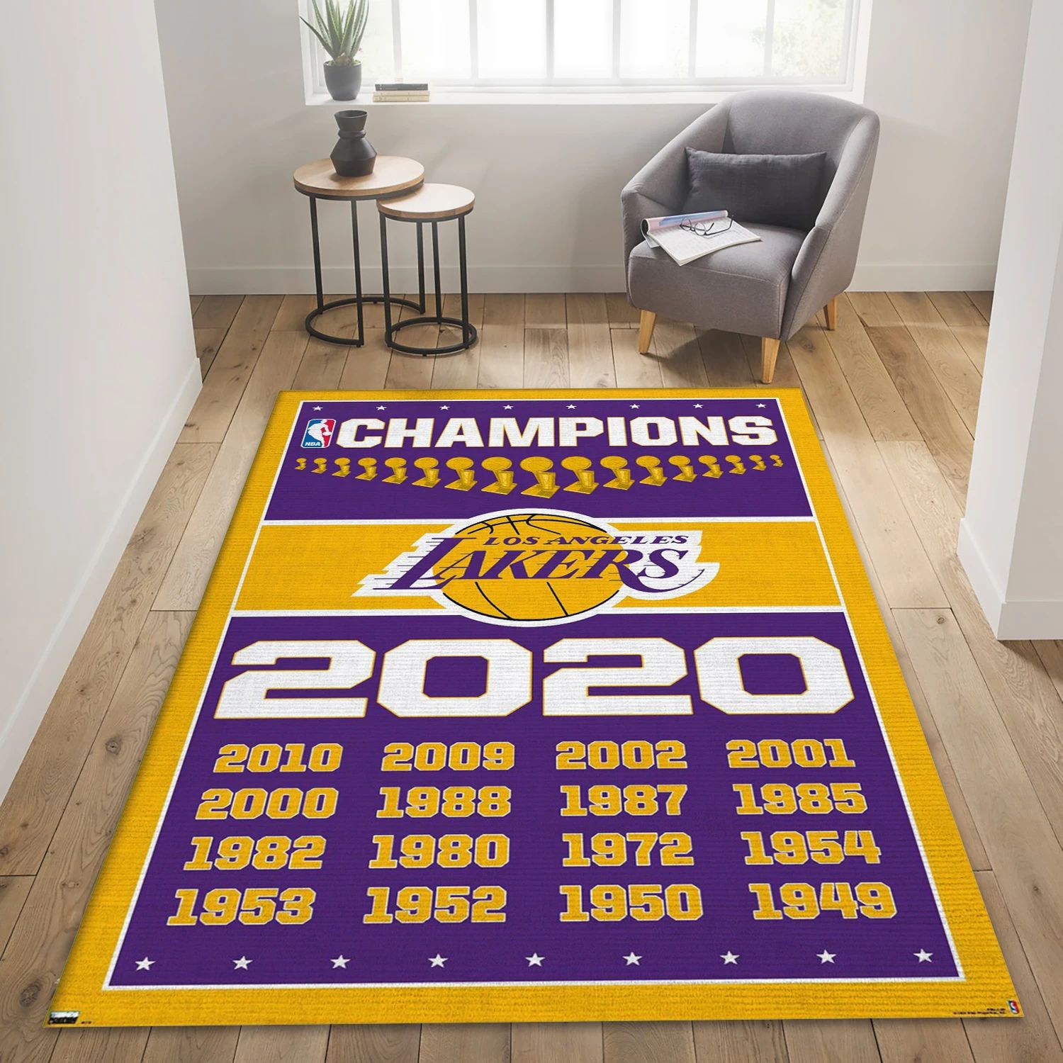 Los Angeles Lakers Time Nba Finals Champions NBA Area Rug Carpet, Living Room Rug - Home Decor - Indoor Outdoor Rugs