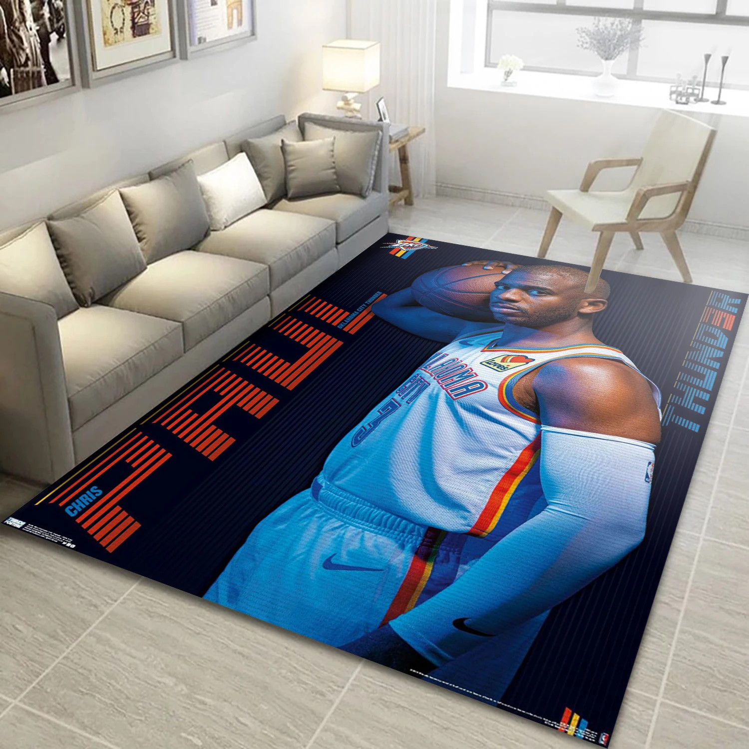 Chris Paul Oklahoma City NBA Area Rug, Living Room Rug - US Decor - Indoor Outdoor Rugs