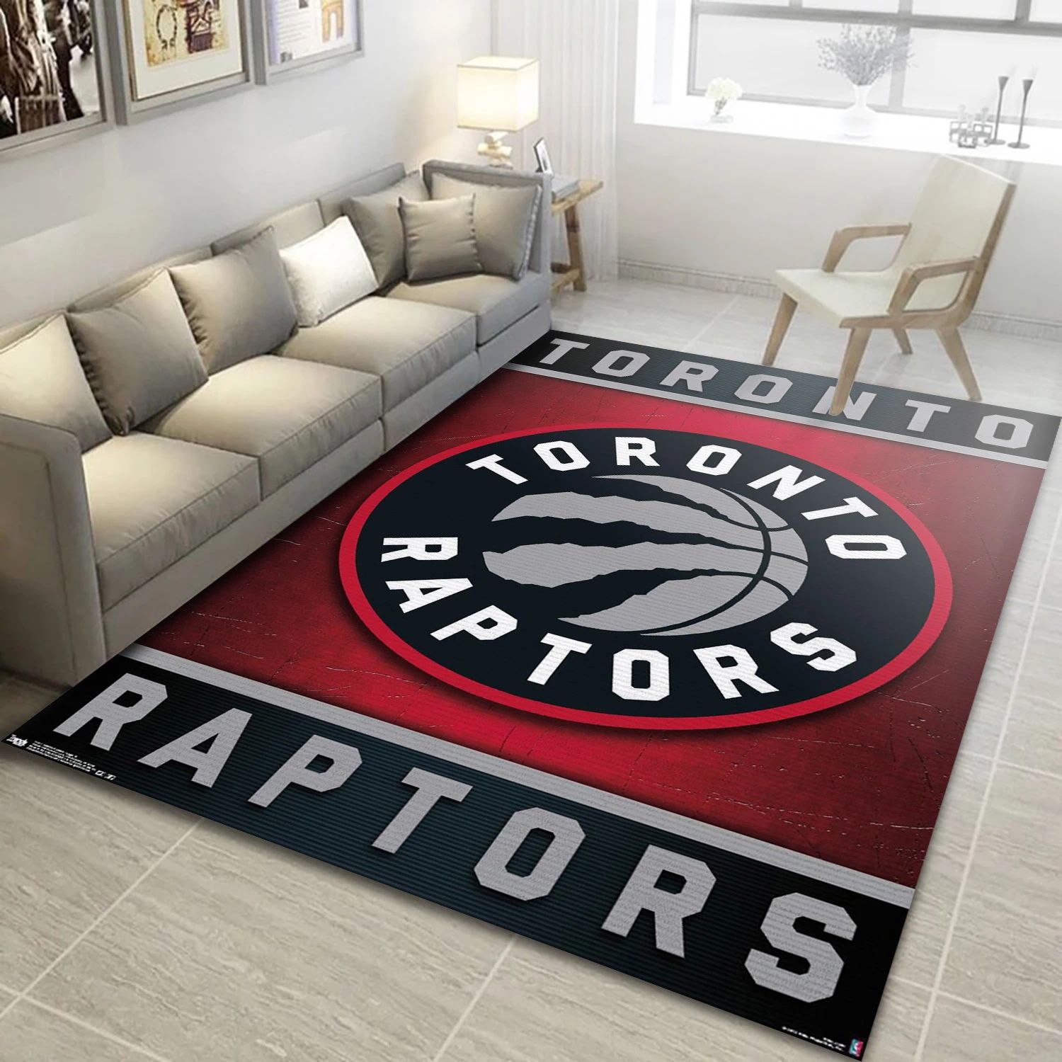 Toronto Raptors NBA Team Logos Area Rug, Living Room Rug - Room Decor - Indoor Outdoor Rugs