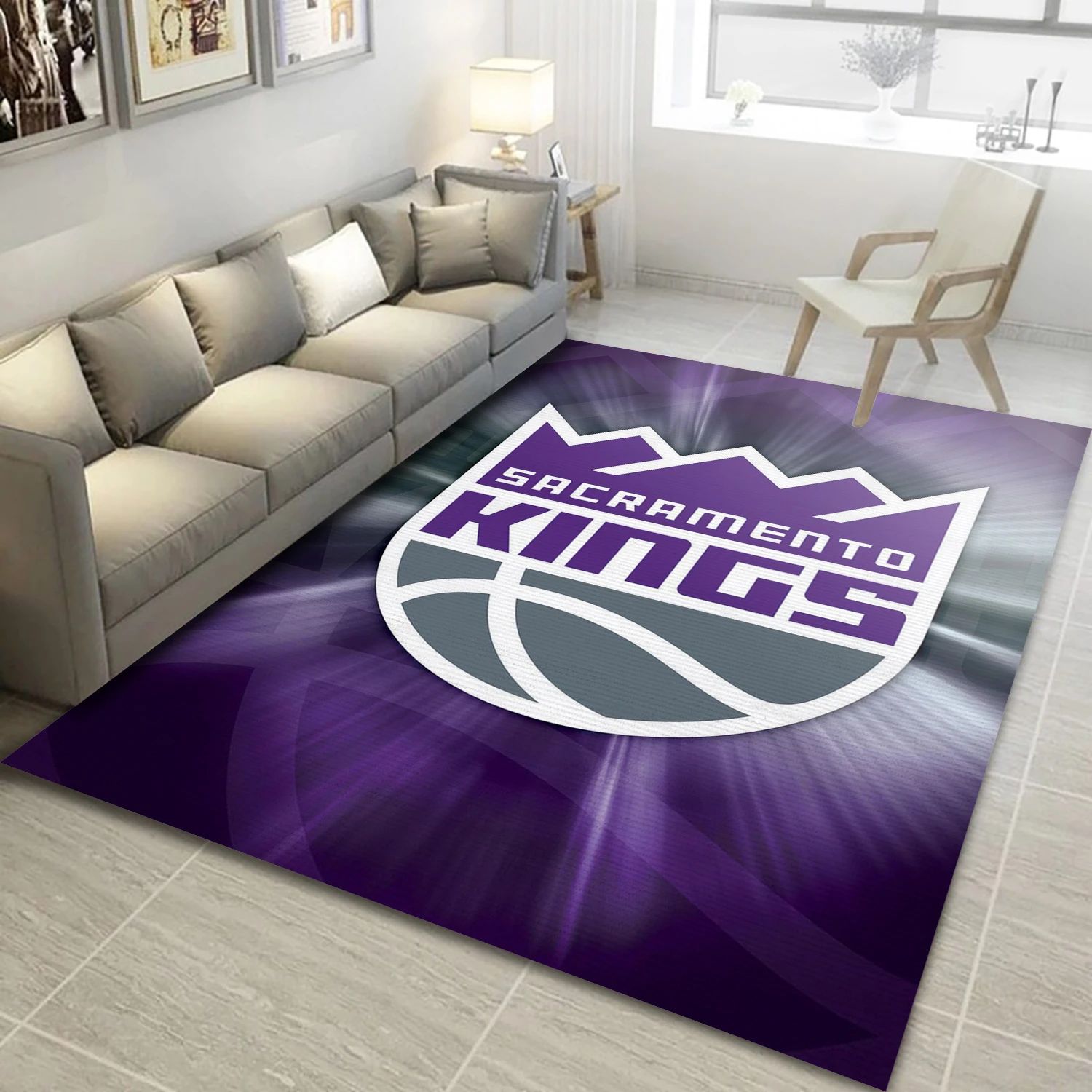 Sacramento Kings NBA Area Rug, Living Room Rug - Home Decor - Indoor Outdoor Rugs