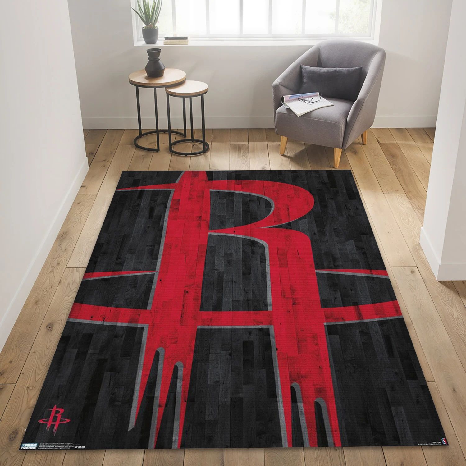 Houston Rockets NBA Team Logos Area Rug, Living Room Rug - Room Decor - Indoor Outdoor Rugs