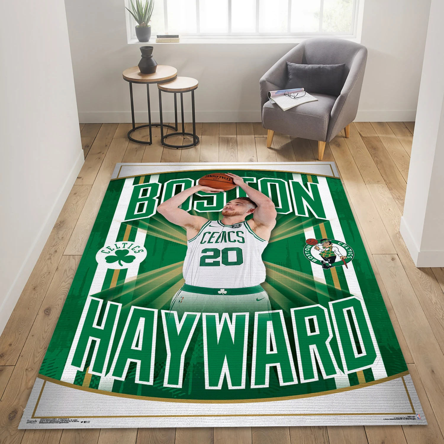 Gordon Hayward Boston Celtics NBA Team Logos Area Rug, Living Room Rug - US Decor - Indoor Outdoor Rugs