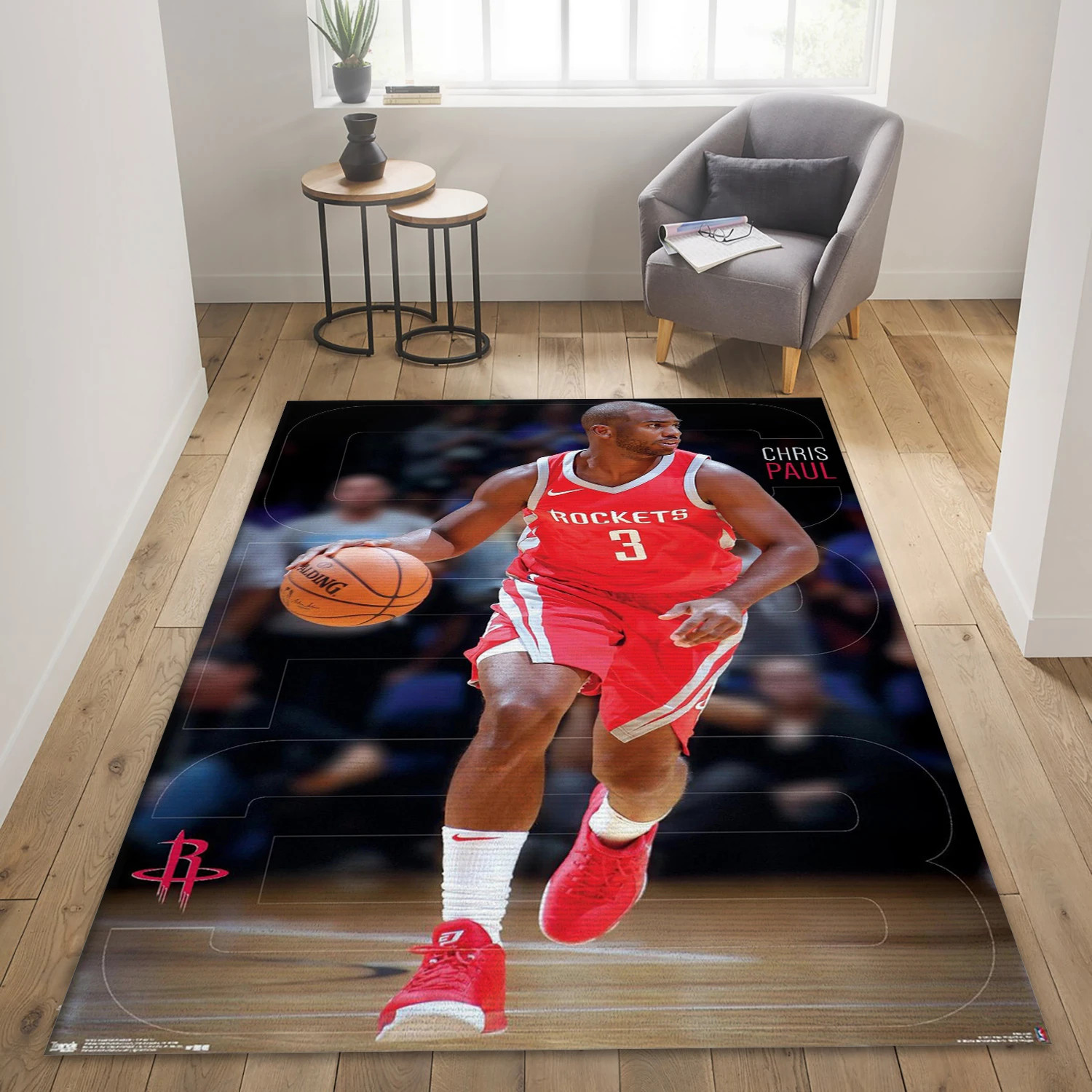 Chris Paul Houston Rockets NBA Area Rug Carpet, Living Room Rug - Room Decor - Indoor Outdoor Rugs