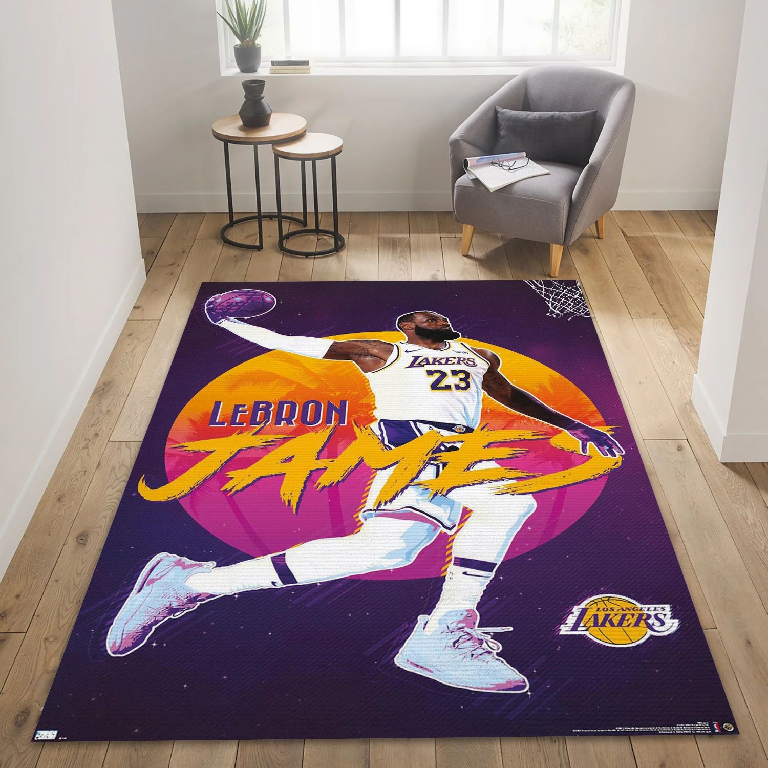 Lebron James Los Angeles Lakers NBA Area Rug For Christmas, Living Room Rug - Room Decor - Indoor Outdoor Rugs