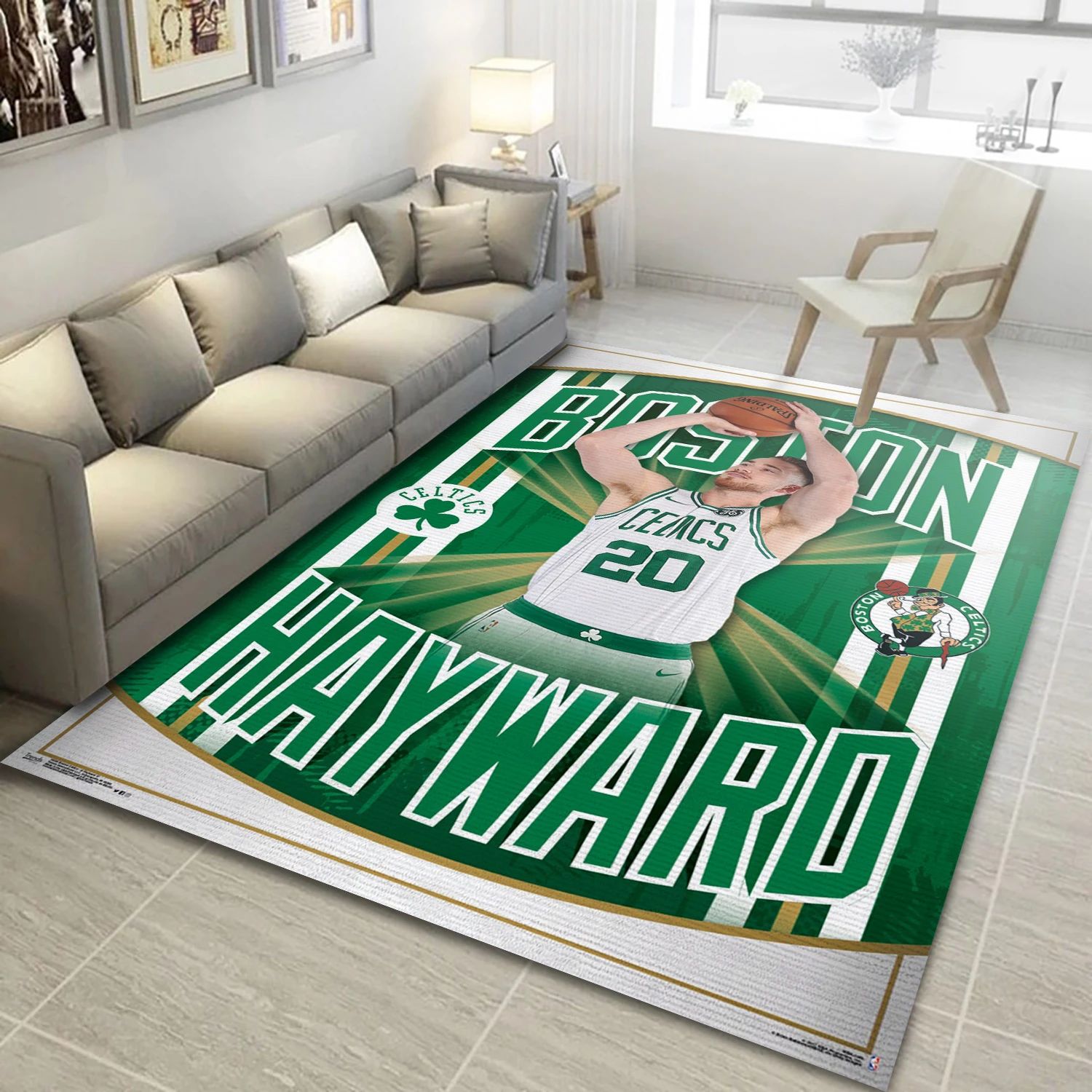 Gordon Hayward Boston Celtics NBA Team Logos Area Rug, Living Room Rug - US Decor - Indoor Outdoor Rugs