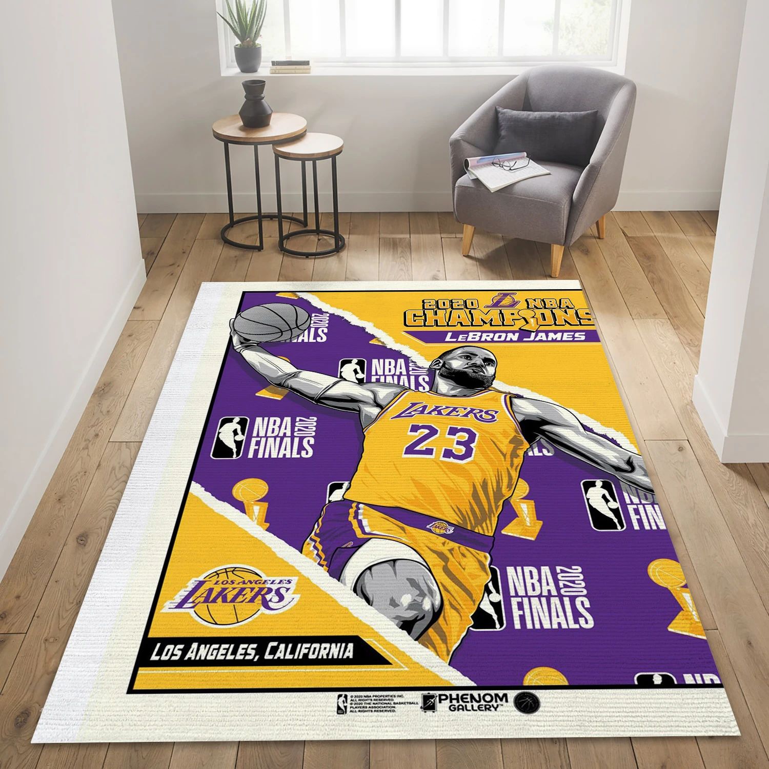 Lebron James Los Angeles Lakers NBA Area Rug, Living Room Rug - US Decor - Indoor Outdoor Rugs