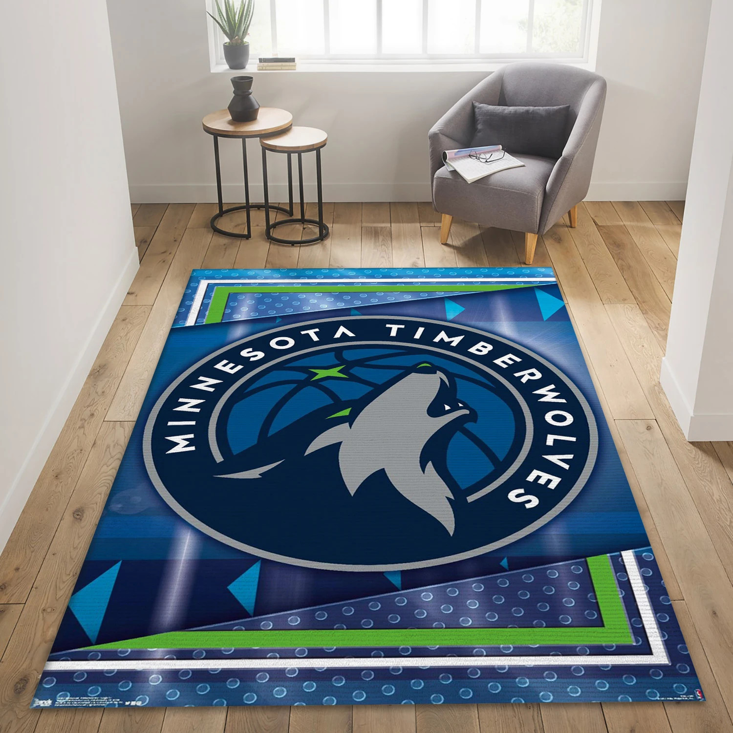 Minnesota Timberwolves NBA Team Logos Area Rug, Living Room Rug - US Decor - Indoor Outdoor Rugs