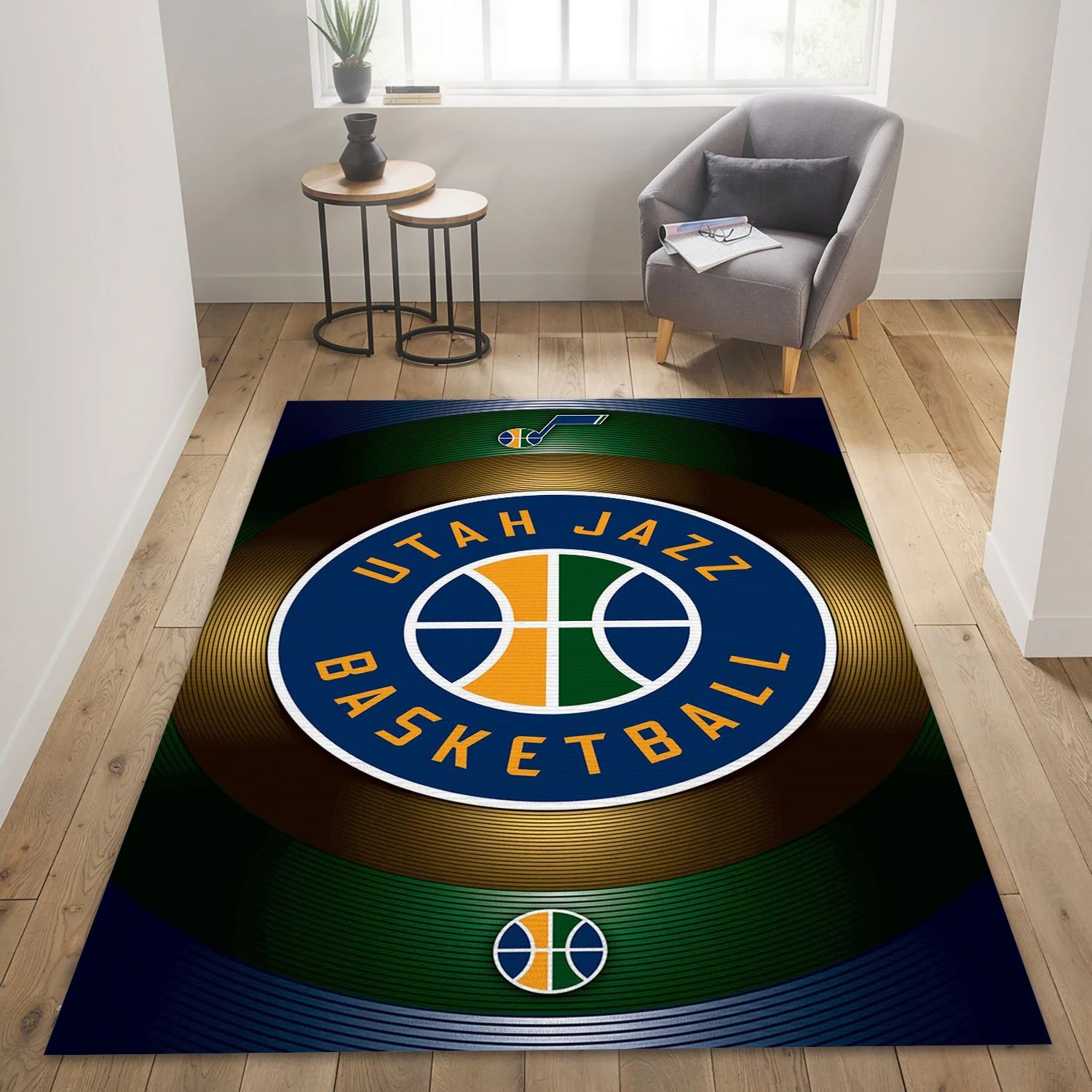 Utah Jazz NBA Reangle Area Rug, Living Room Rug - Room Decor - Indoor Outdoor Rugs