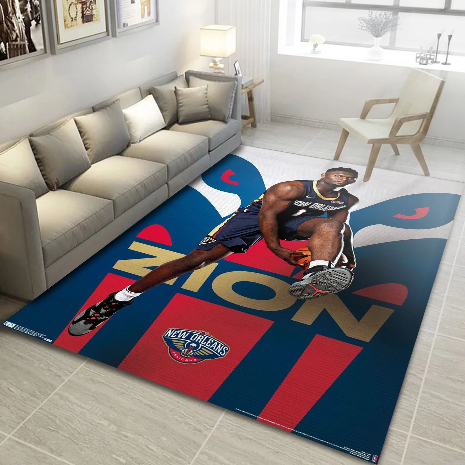 Zion Williamson New Orleans Pelicans NBA Area Rug, Living Room Rug - US Decor - Indoor Outdoor Rugs