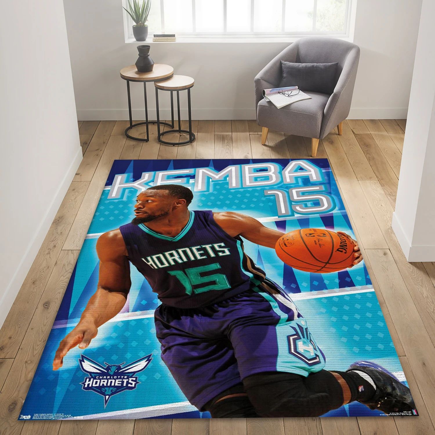 Kemba Walker Charlotte Hornets NBA Area Rug For Christmas, Living Room Rug - Home Decor - Indoor Outdoor Rugs