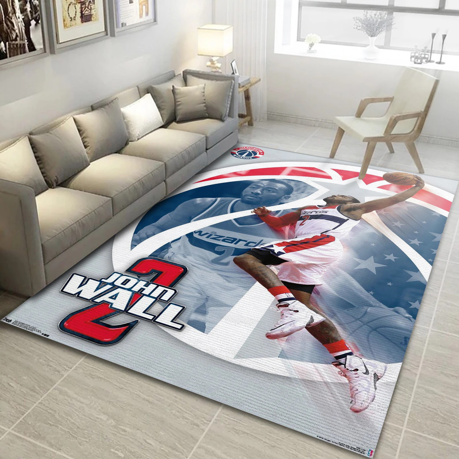 Kevin Love Washington Wizards NBA Area Rug Carpet, Living Room Rug - US Decor - Indoor Outdoor Rugs