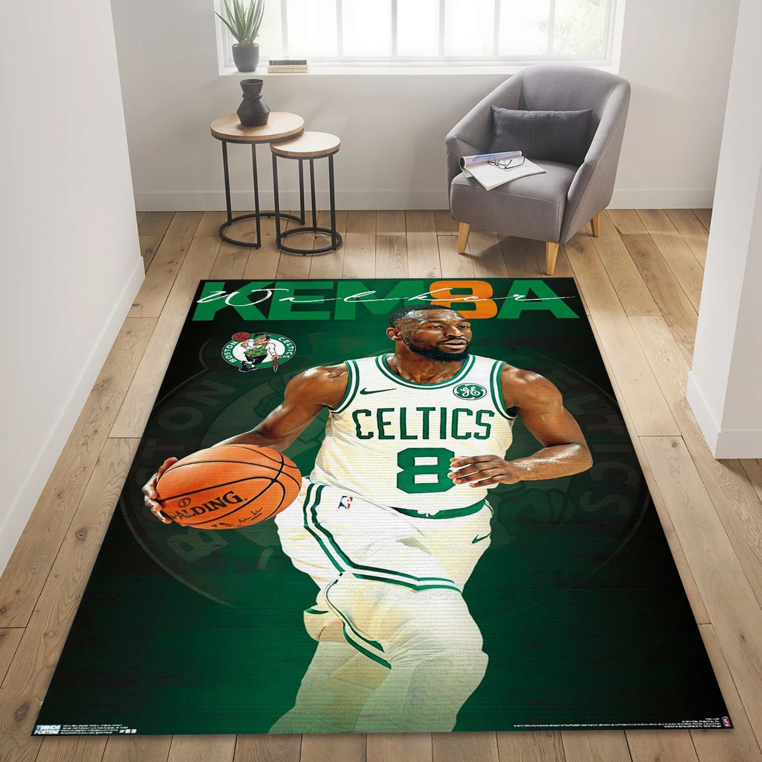 Kemba Walker Boston Celtics NBA Area Rug, Living Room Rug - Home Decor - Indoor Outdoor Rugs