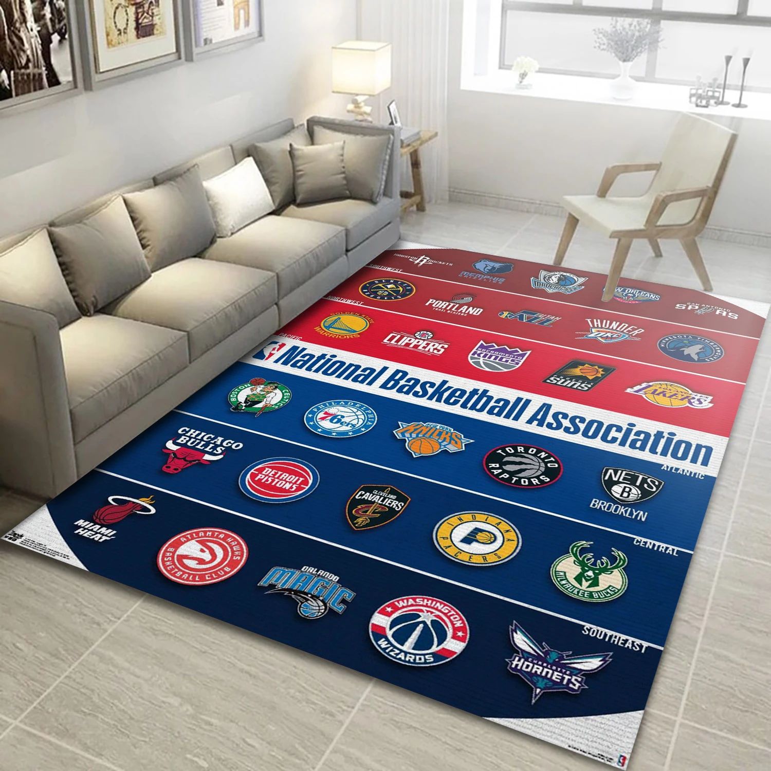 Nba League Logos NBA Area Rug For Christmas, Living Room Rug - Room Decor - Indoor Outdoor Rugs