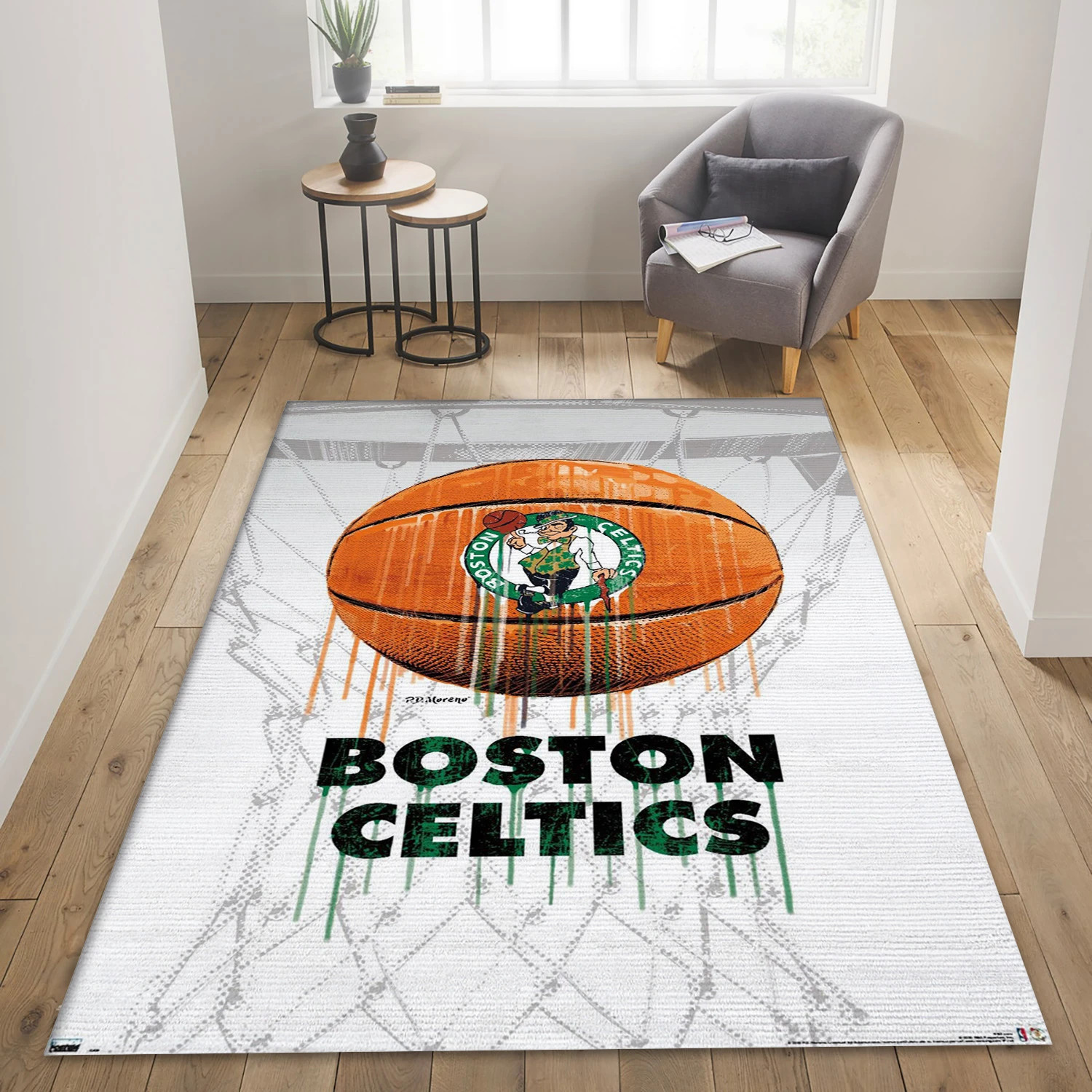 Boston Celtics NBA Reangle Area Rug, Living Room Rug - US Decor - Indoor Outdoor Rugs