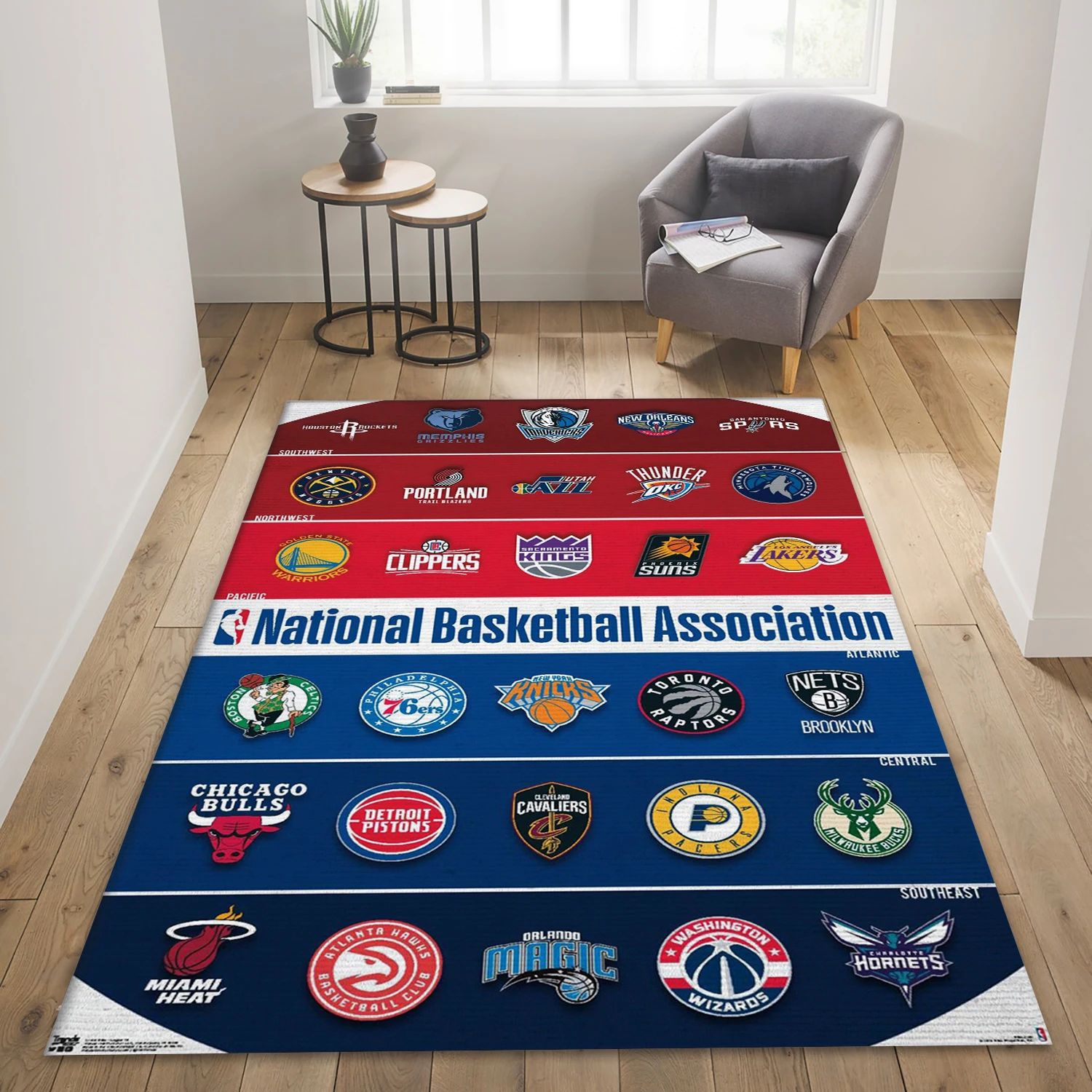 Nba League Logos NBA Area Rug For Christmas, Living Room Rug - Room Decor - Indoor Outdoor Rugs