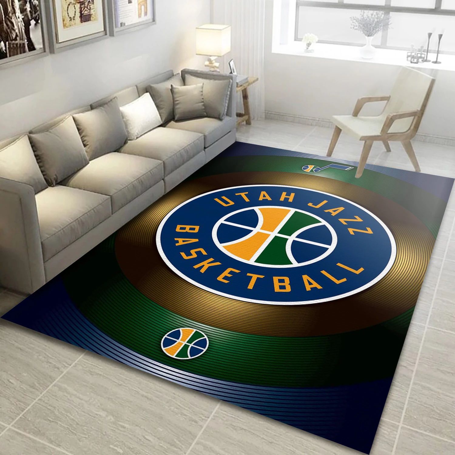 Utah Jazz NBA Reangle Area Rug, Living Room Rug - Room Decor - Indoor Outdoor Rugs