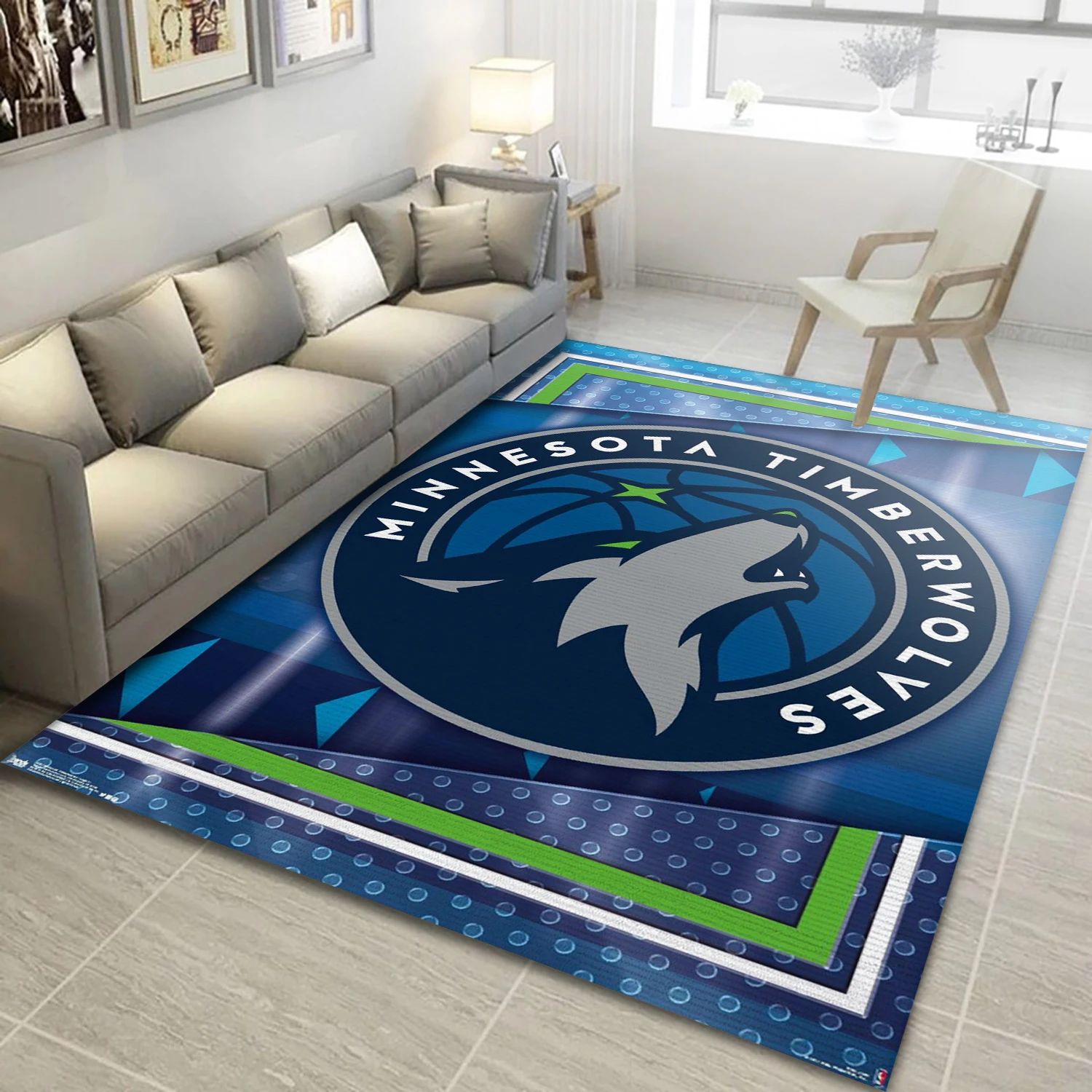 Minnesota Timberwolves NBA Team Logos Area Rug, Living Room Rug - US Decor - Indoor Outdoor Rugs