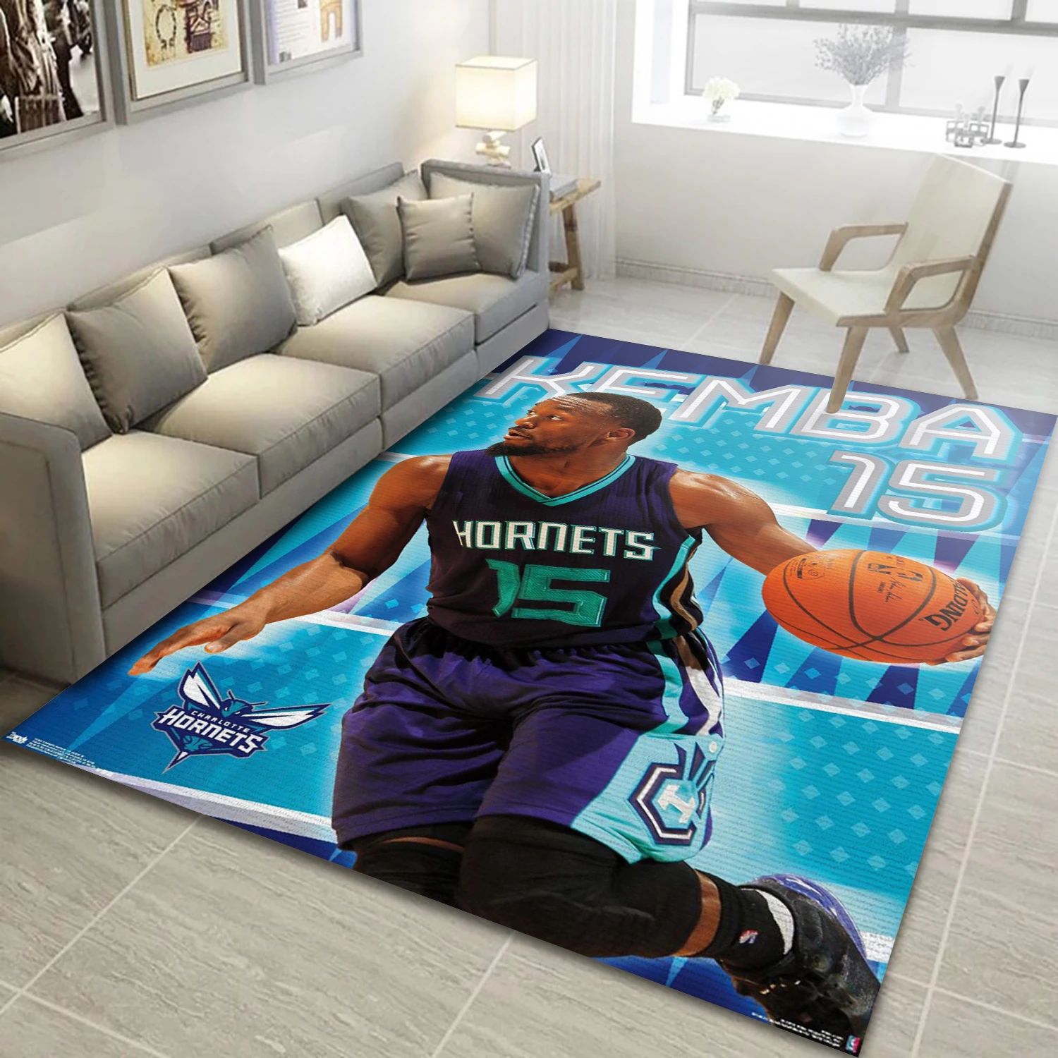 Kemba Walker Charlotte Hornets NBA Area Rug For Christmas, Living Room Rug - Home Decor - Indoor Outdoor Rugs