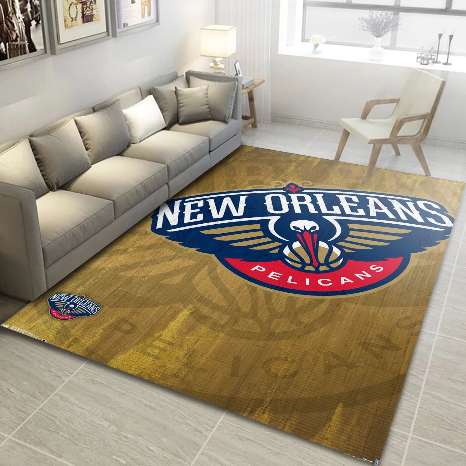 New Orleans Pelicans NBA Area Rug Carpet, Living Room Rug - US Decor - Indoor Outdoor Rugs