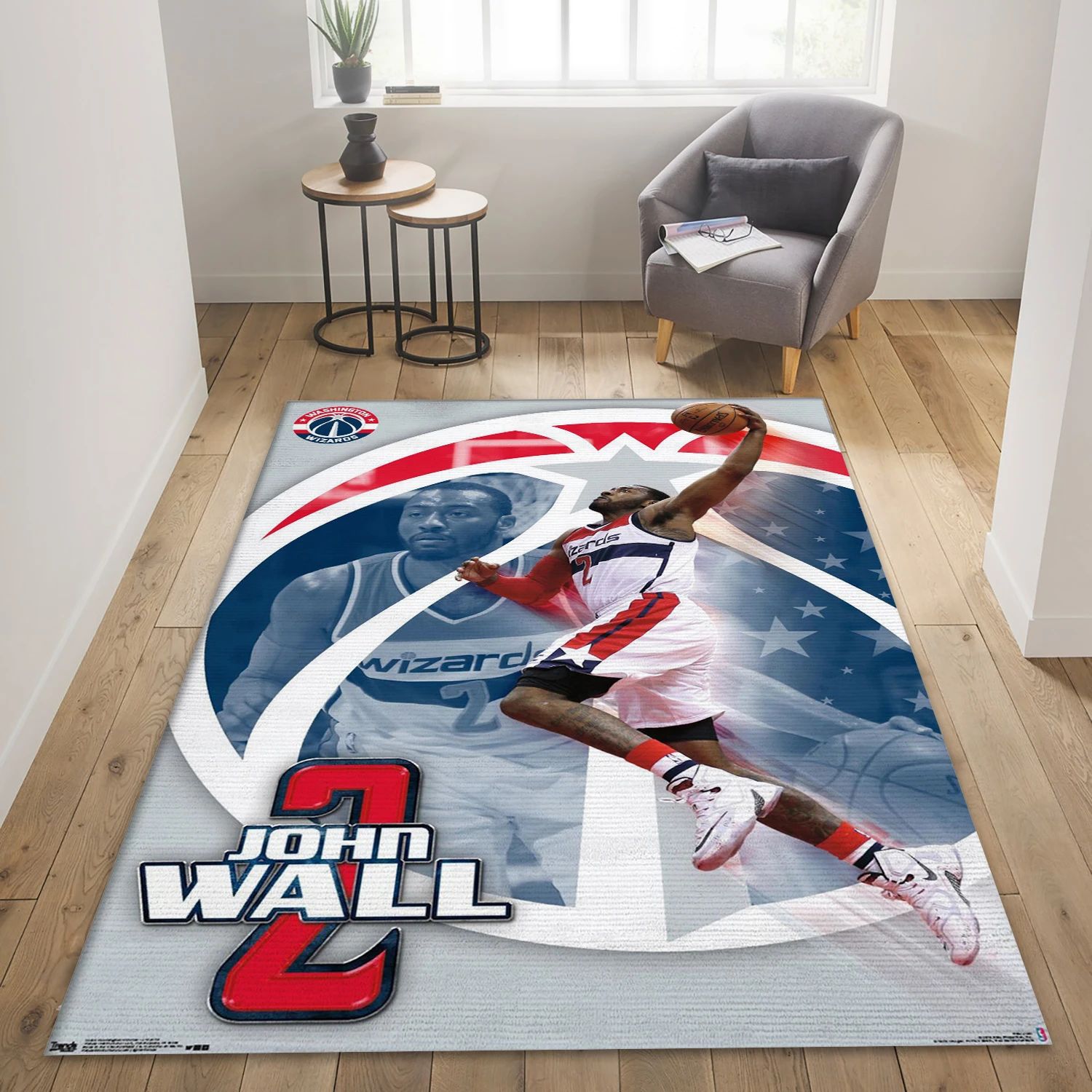 Kevin Love Washington Wizards NBA Area Rug Carpet, Living Room Rug - US Decor - Indoor Outdoor Rugs