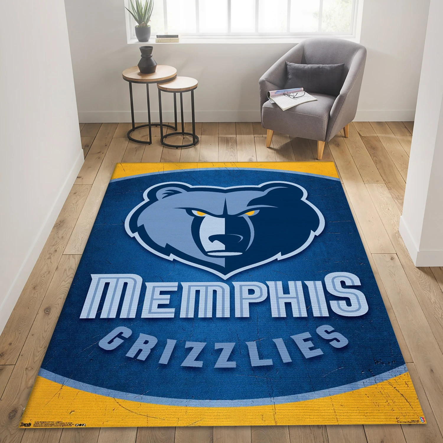 Memphis Grizzlies NBA Team Logos Area Rug, Living Room Rug - Home Decor - Indoor Outdoor Rugs