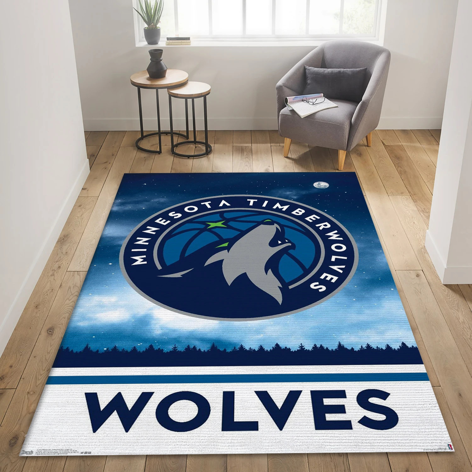 Minnesota Timberwolves NBA Team Logos Area Rug, Living Room Rug - US Decor - Indoor Outdoor Rugs