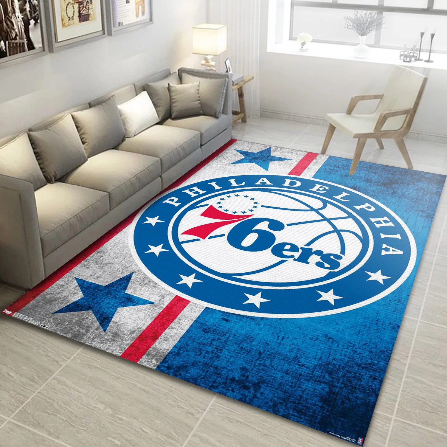 Philadelphia 76ers NBA Area Rug For Christmas, Living Room Rug - Home Decor - Indoor Outdoor Rugs