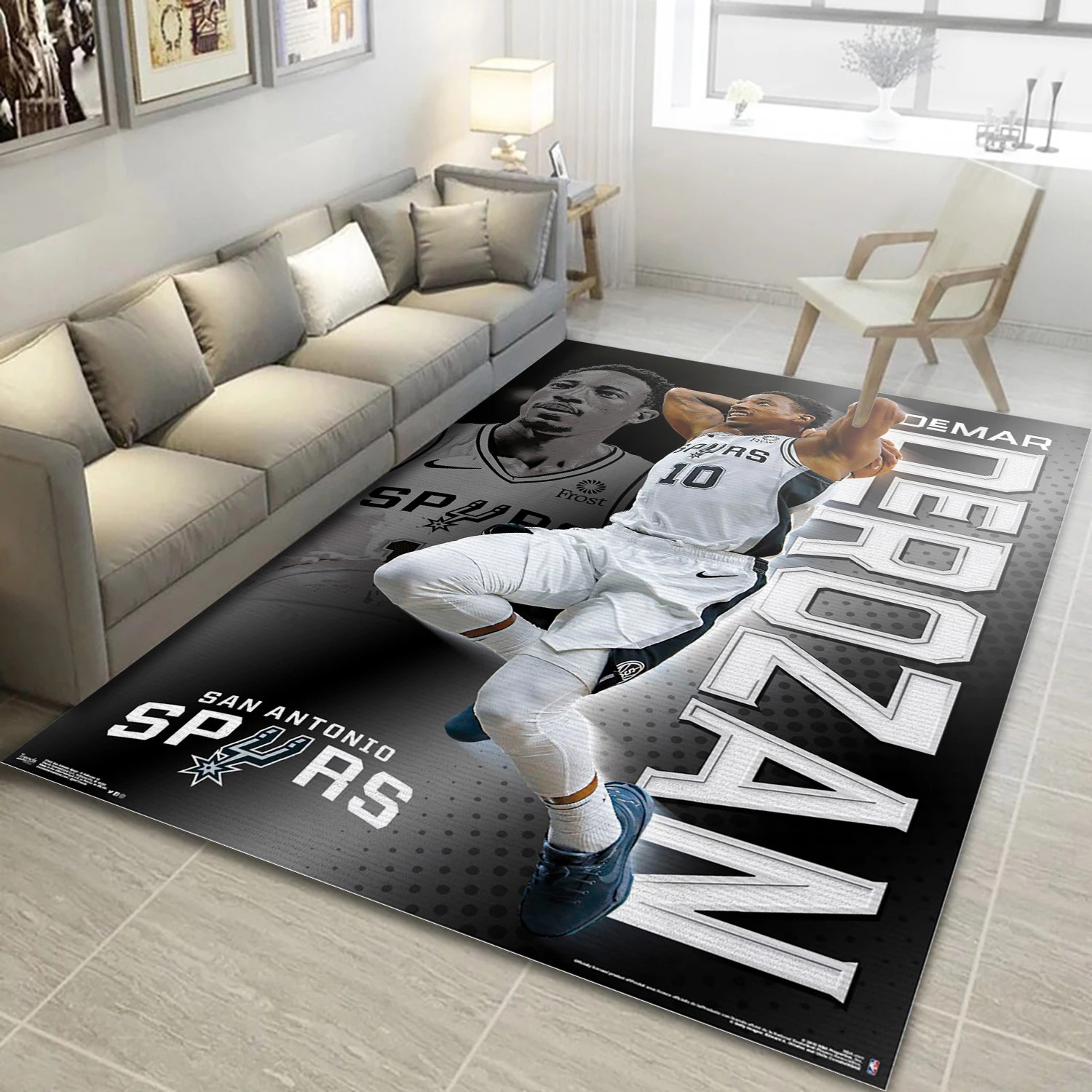 Demar Derozan San Antonio Spurs NBA Reangle Area Rug, Living Room Rug - Room Decor - Indoor Outdoor Rugs