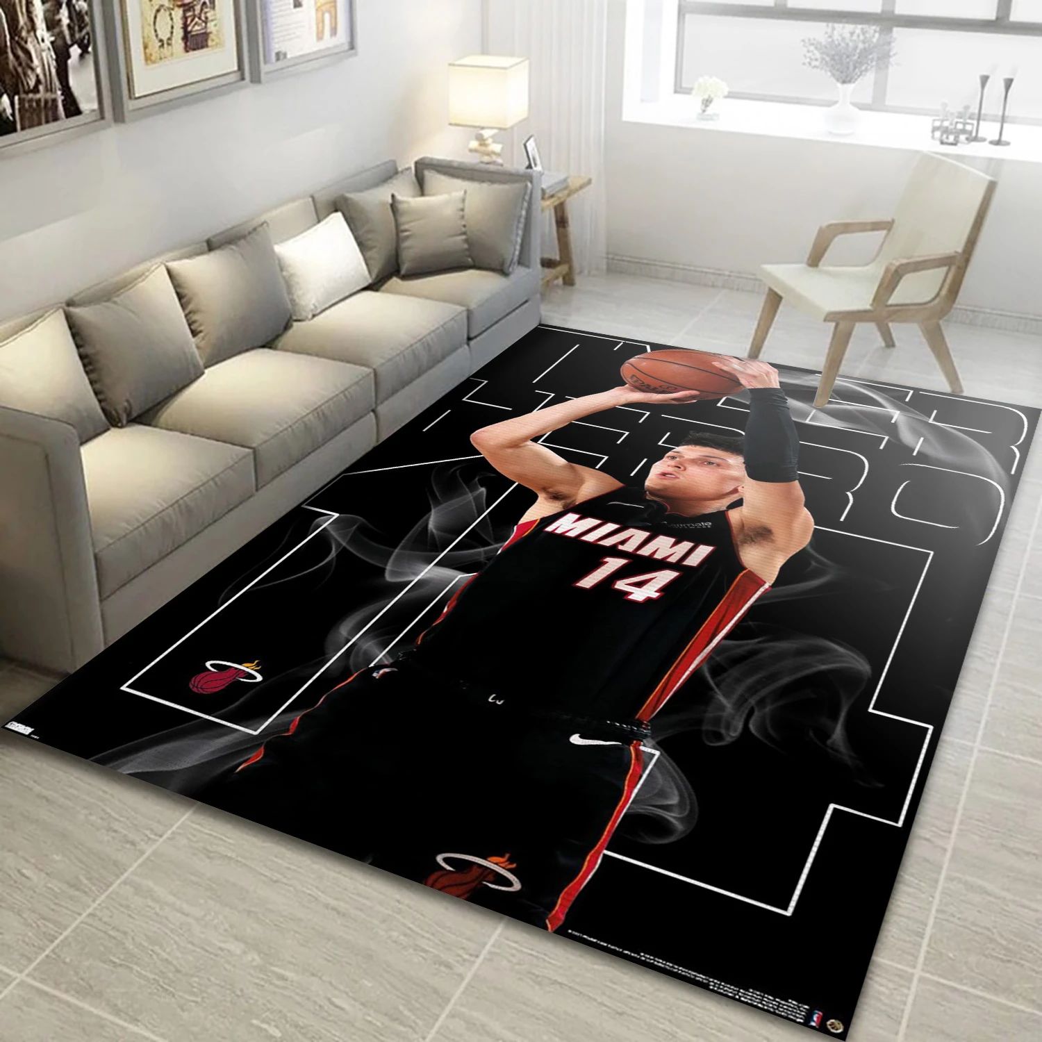 Tyler Herro Miami Heat NBA Team Logos Area Rug, Living Room Rug - US Decor - Indoor Outdoor Rugs