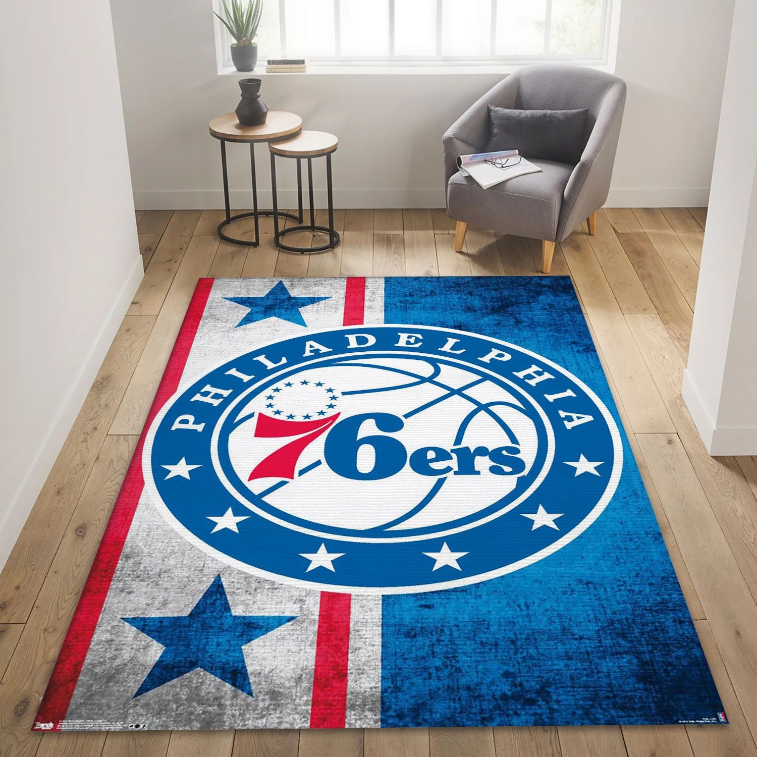 Philadelphia 76ers NBA Area Rug For Christmas, Living Room Rug - Home Decor - Indoor Outdoor Rugs