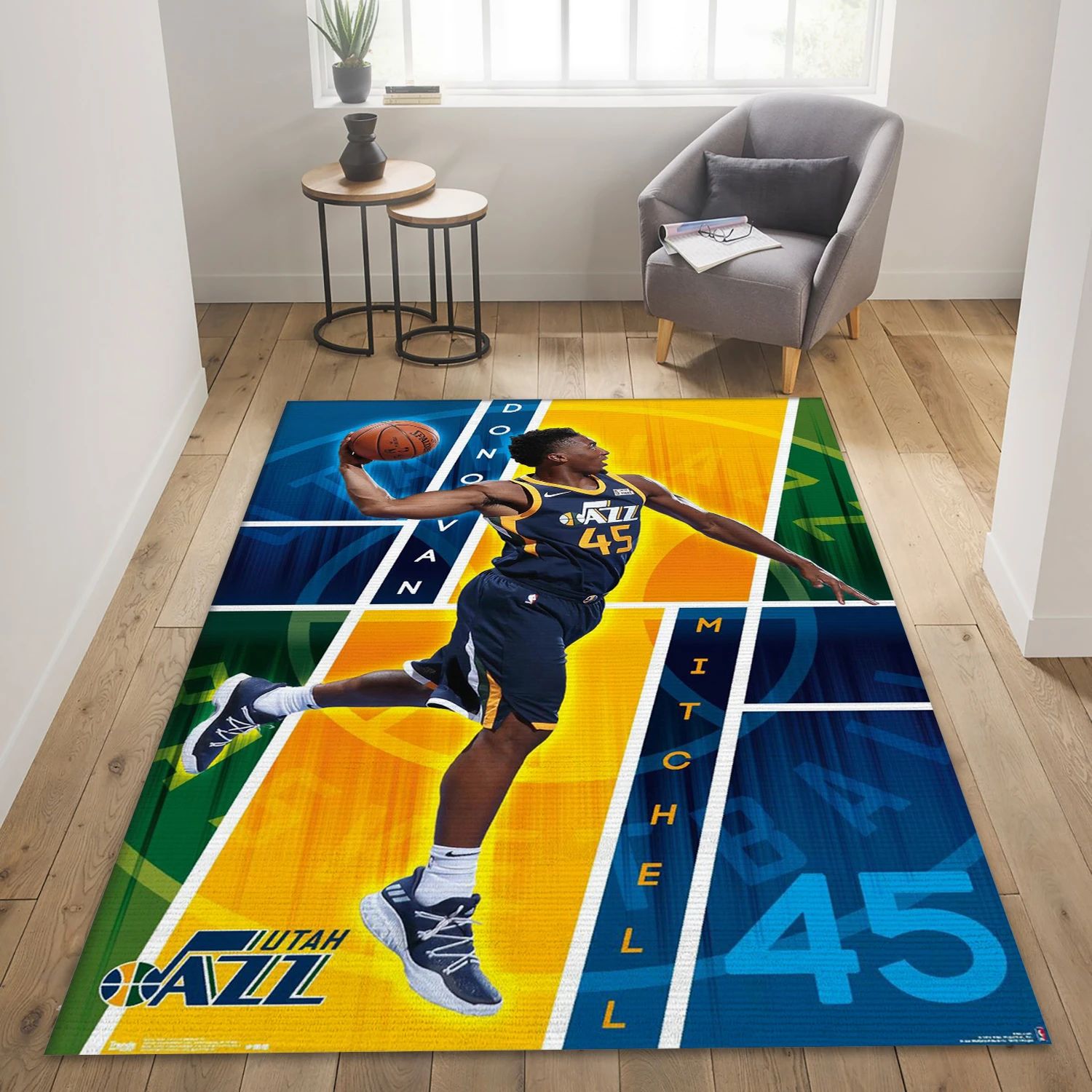 Donovan Mitchell Utah Jazz NBA Area Rug, Living Room Rug - Home Decor - Indoor Outdoor Rugs