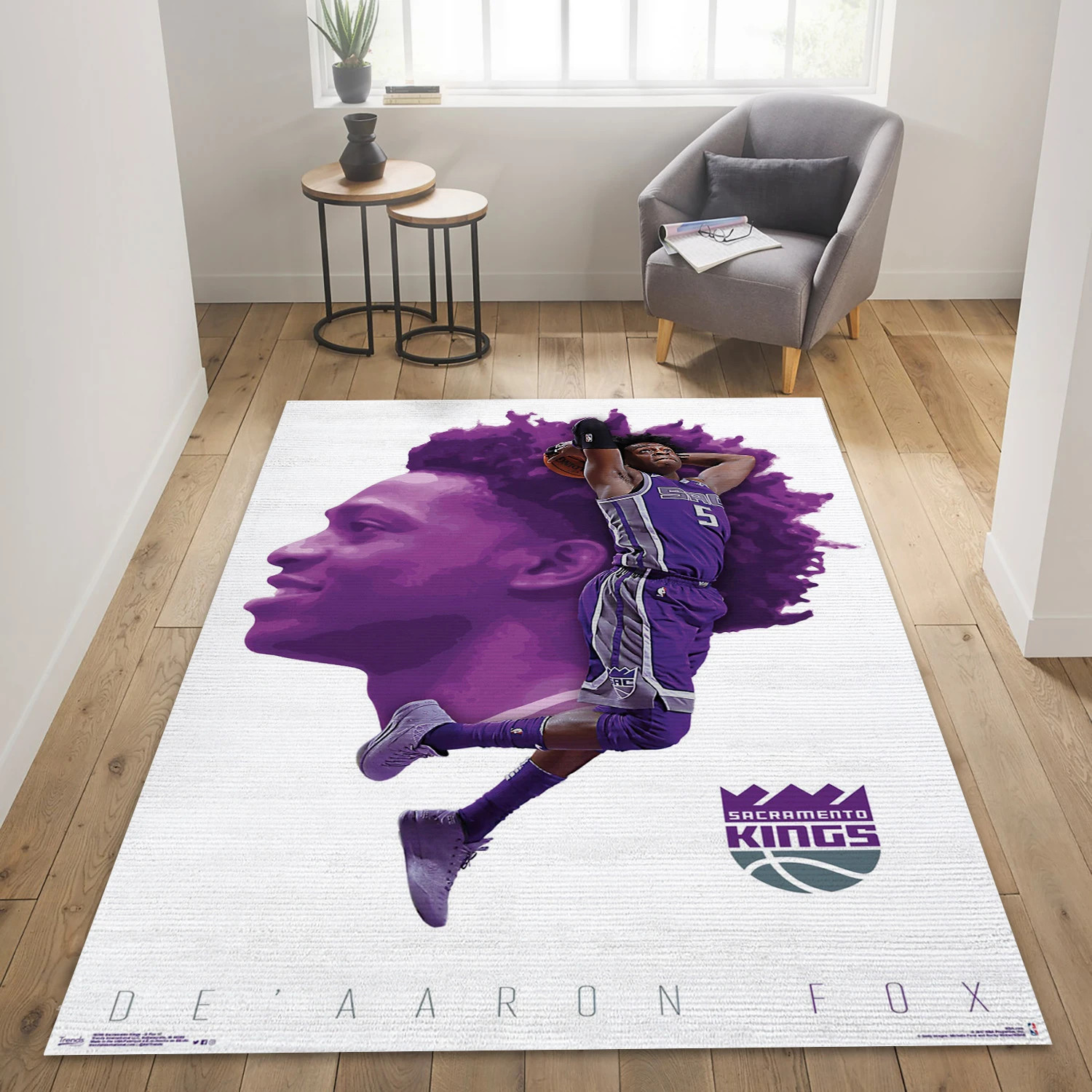 De Aaron Fox Sacramento Kings NBA Area Rug For Christmas, Living Room Rug - Home Decor - Indoor Outdoor Rugs