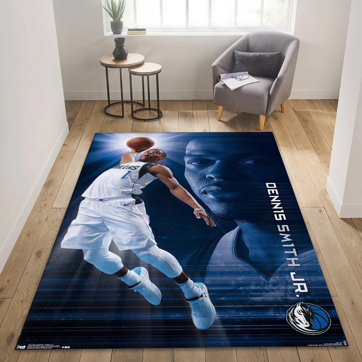 Dennis Smith Jr Dallas Mavericks NBA Area Rug Carpet, Living Room Rug - Room Decor - Indoor Outdoor Rugs