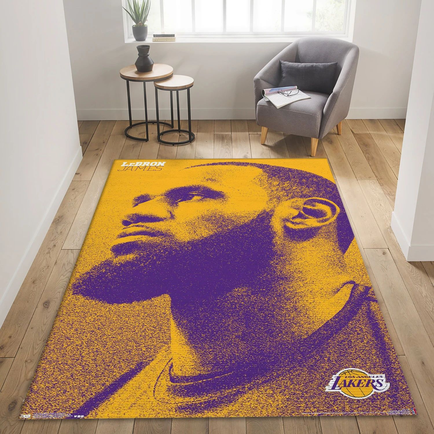 Lebron James Los Angeles Lakers NBA Area Rug For Christmas, Living Room Rug - Room Decor - Indoor Outdoor Rugs