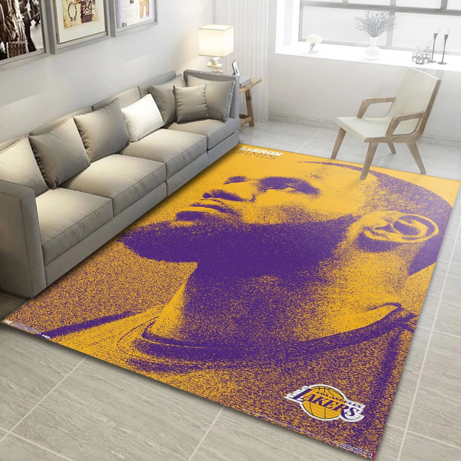 Lebron James Los Angeles Lakers NBA Area Rug For Christmas, Living Room Rug - Room Decor - Indoor Outdoor Rugs