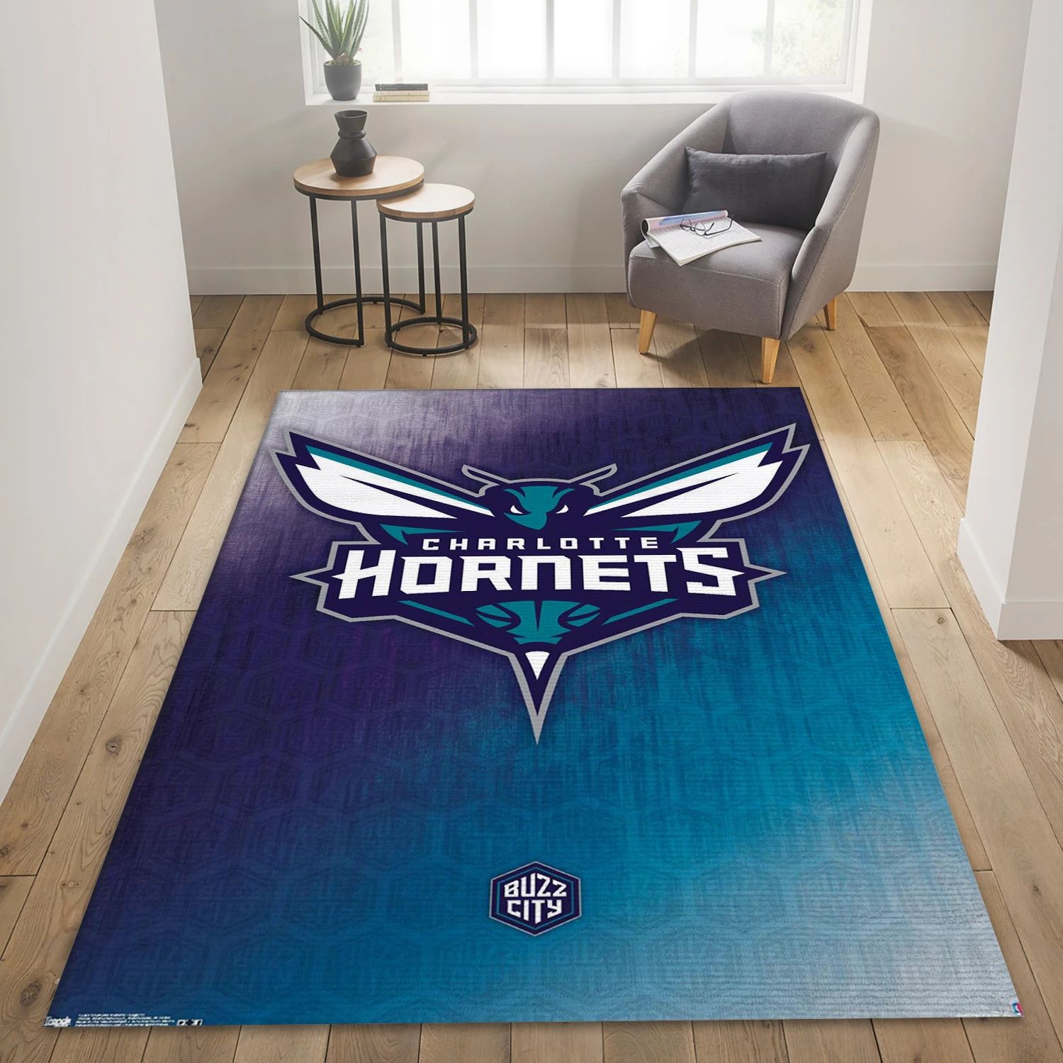 Charlotte Hornets NBA Team Logos Area Rug, Living Room Rug - Home Decor - Indoor Outdoor Rugs