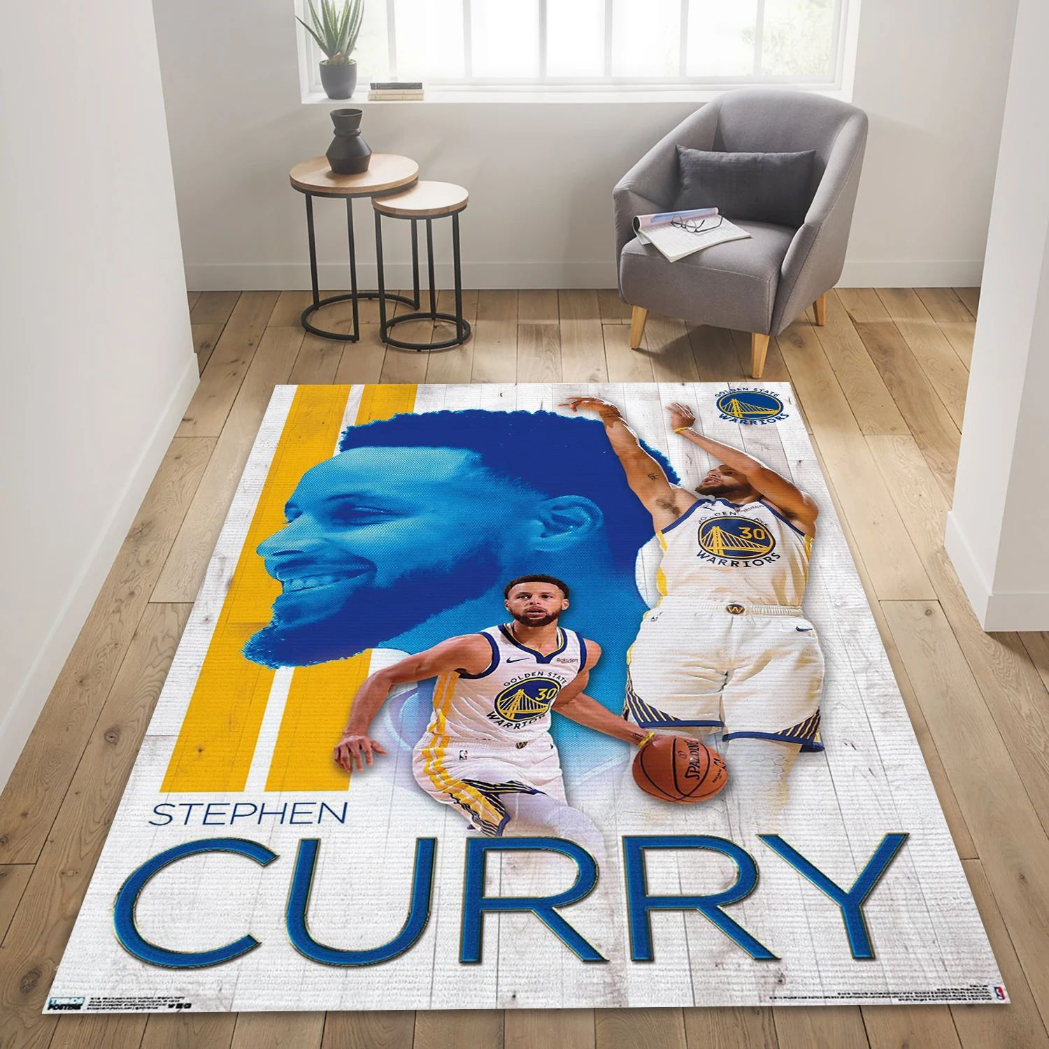 Stephen Curry Golden State Warriors NBA Area Rug Carpet, Living Room Rug - Room Decor - Indoor Outdoor Rugs