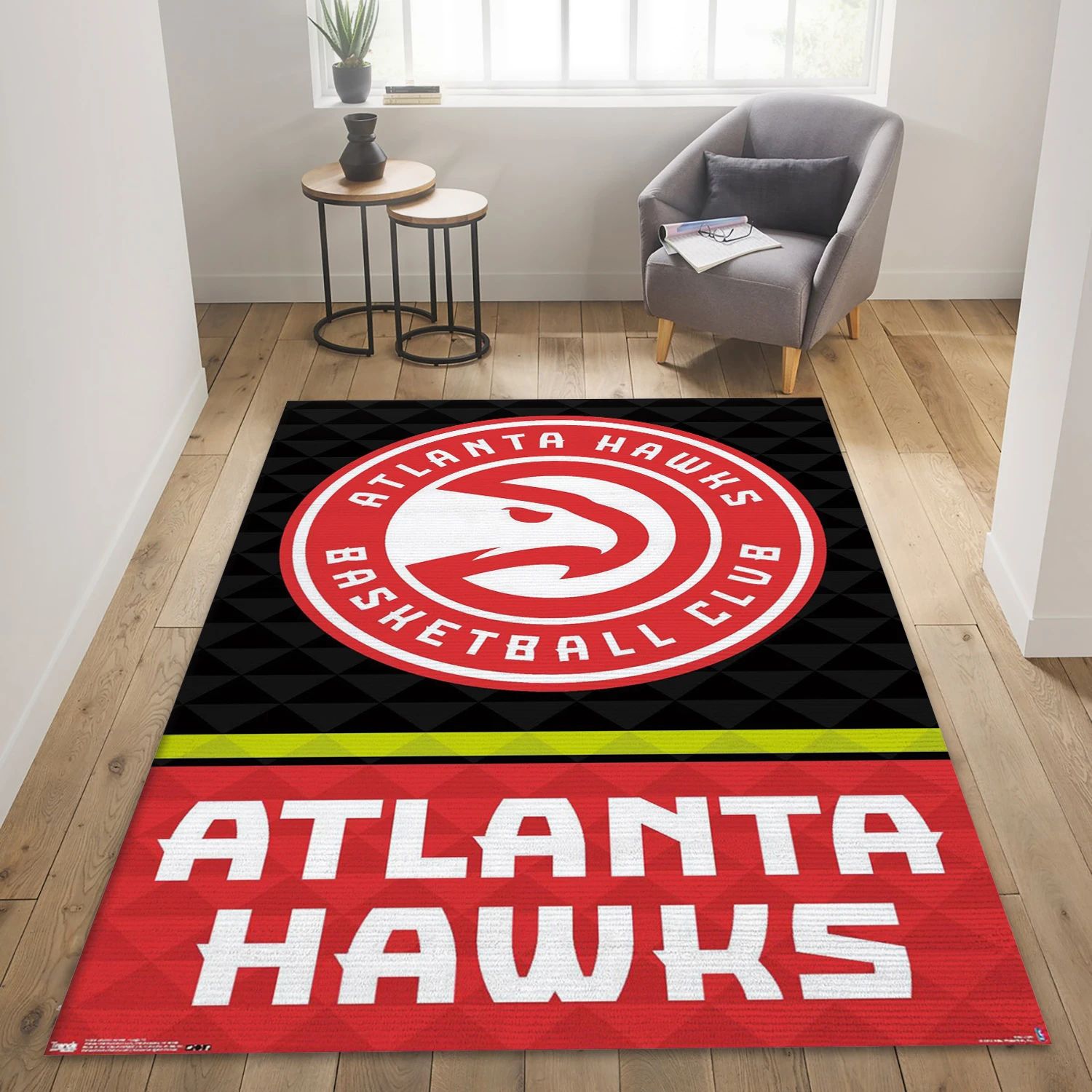 Atlanta Hawks Basketball Club NBA Area Rug, Living Room Rug - Home Decor - Indoor Outdoor Rugs