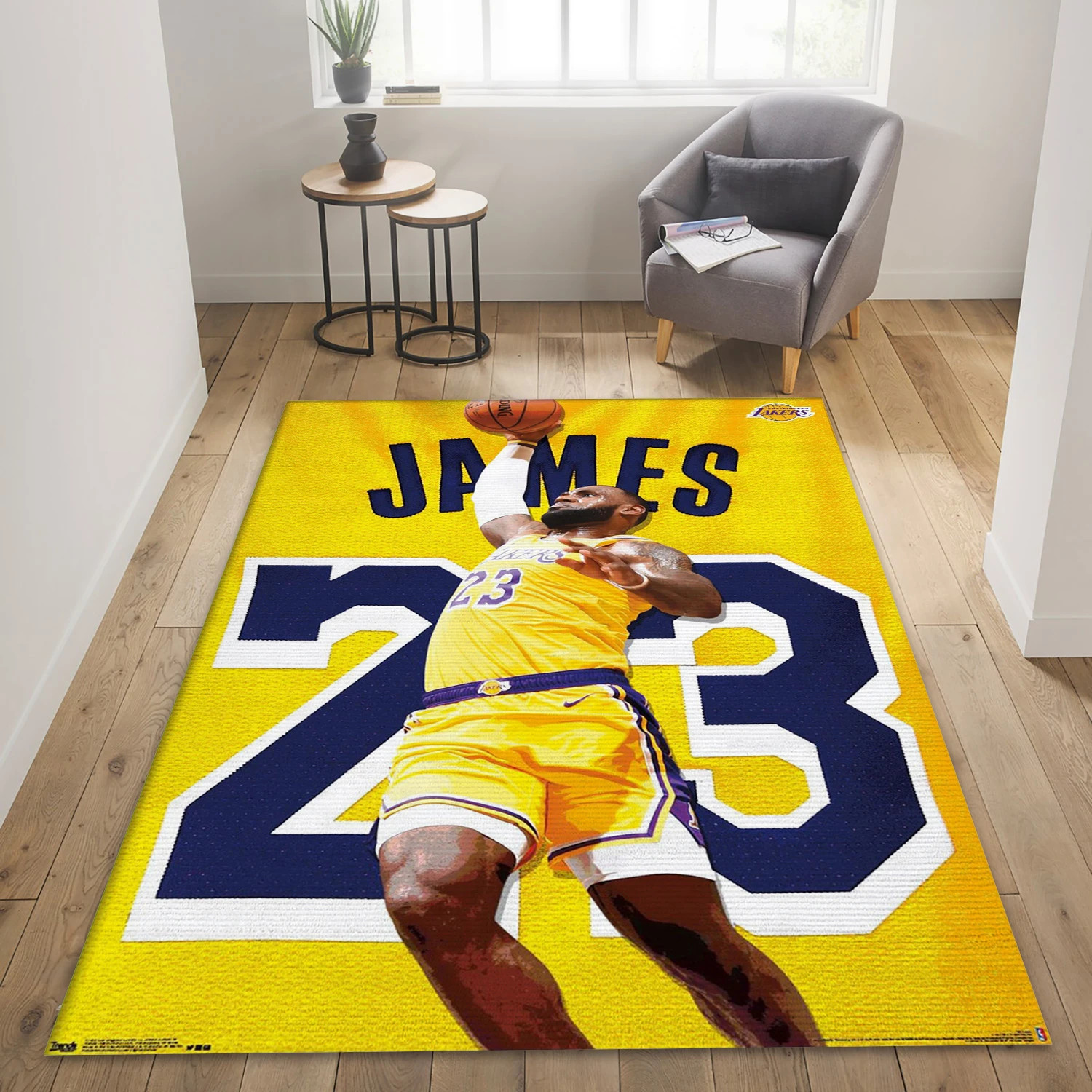 Lebron James Los Angeles Lakers NBA Area Rug For Christmas, Living Room Rug - Room Decor - Indoor Outdoor Rugs